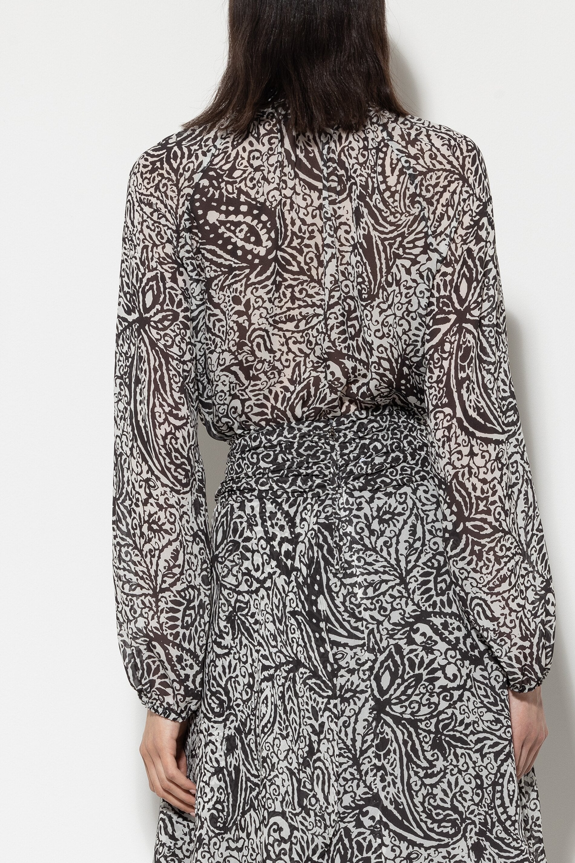 Tunic blouse with paisley print