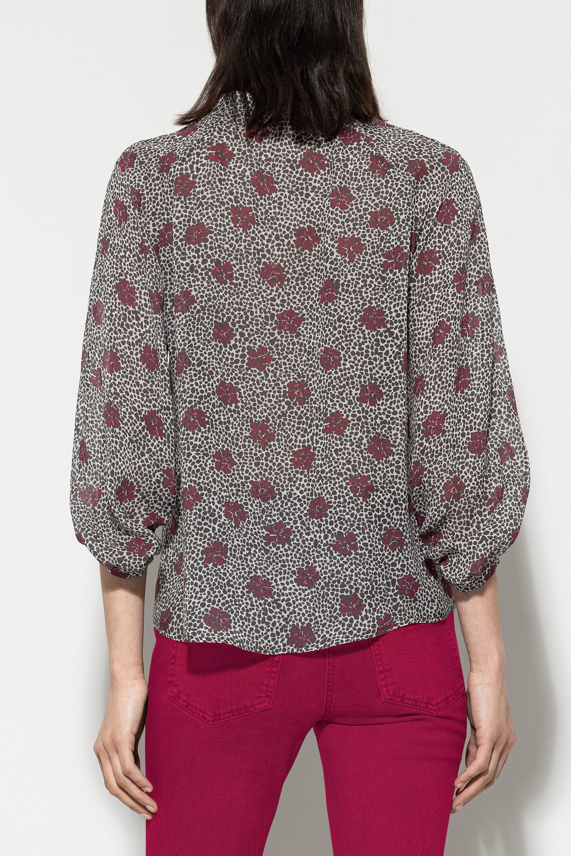 Bluse mit Millefeleurs-Print