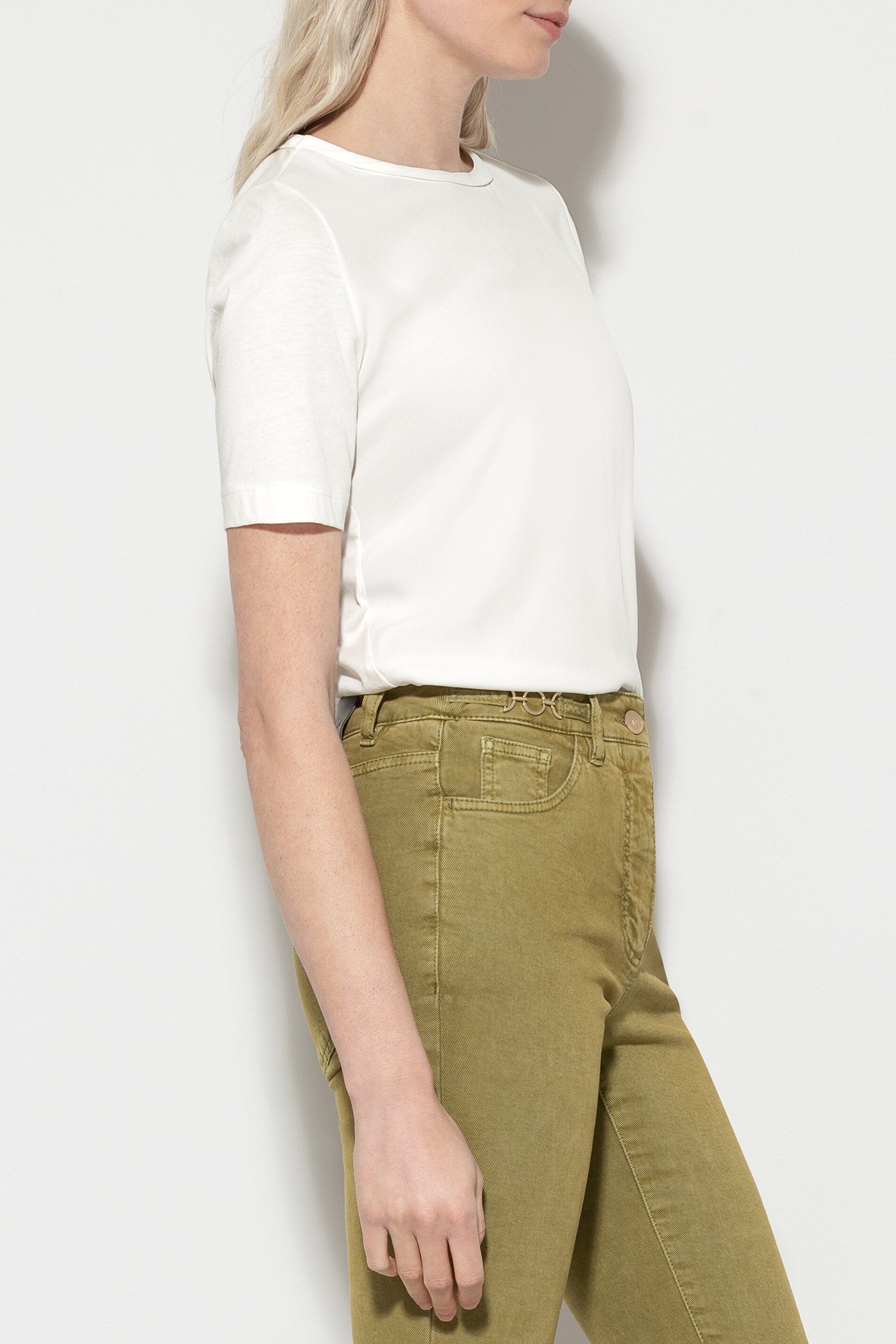 T-Shirt aus Seiden-Mix