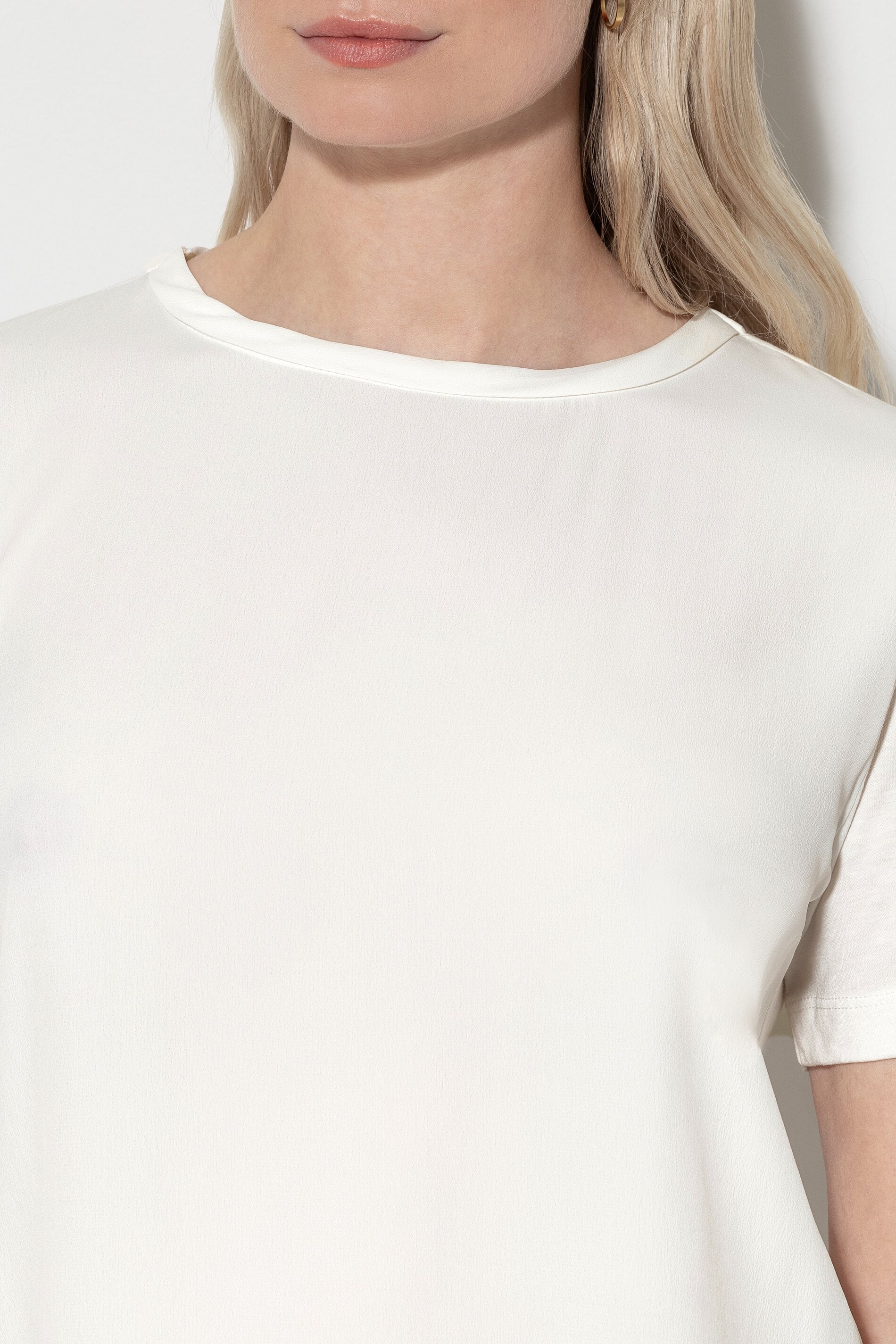 T-Shirt aus Seiden-Mix