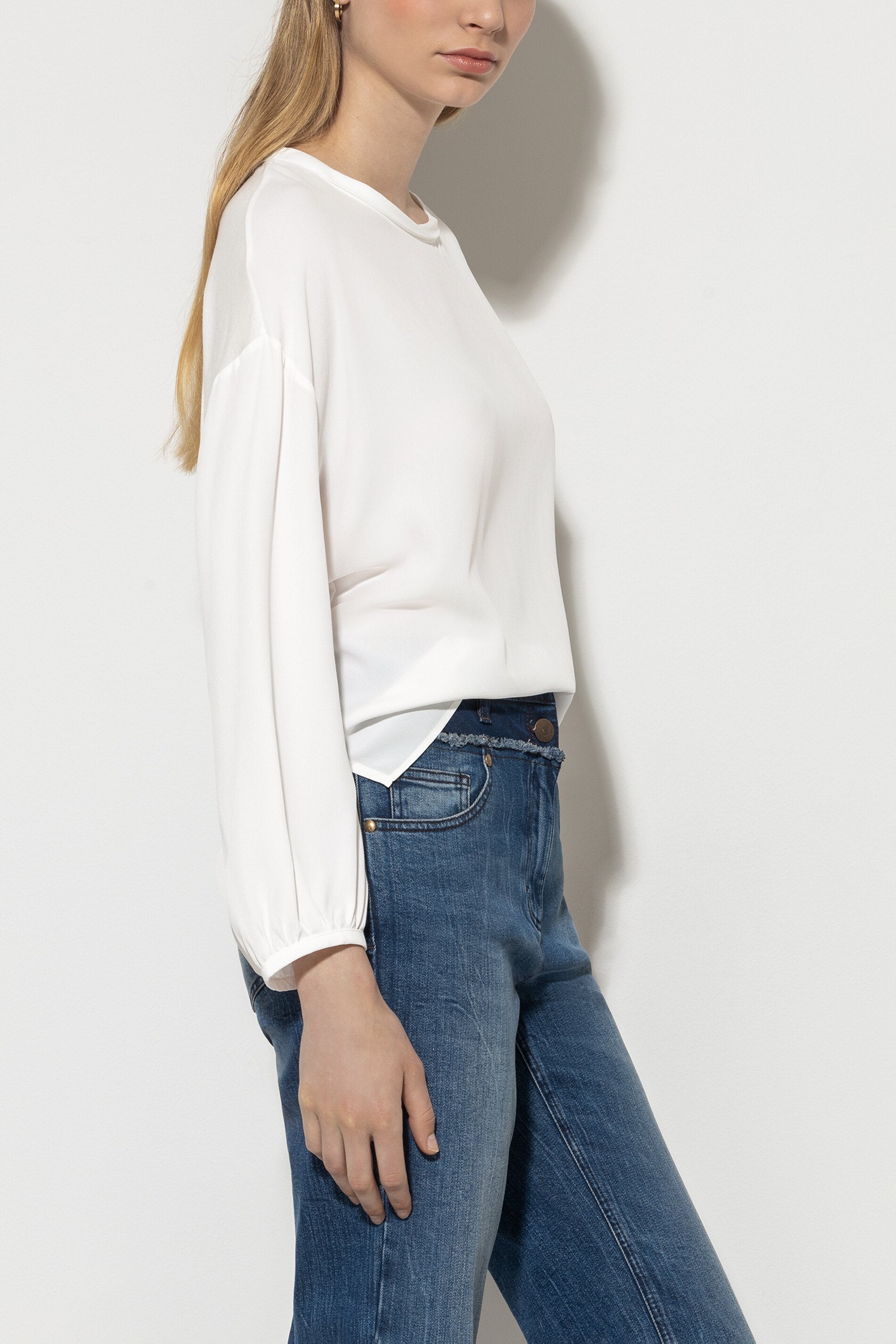 Blusenshirt aus Seiden-Mix