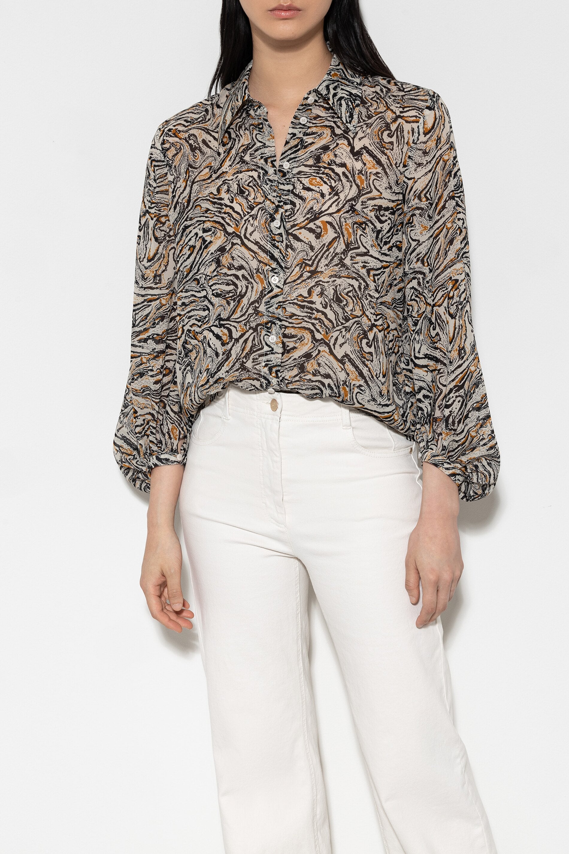 Bluse mit Marble-Print