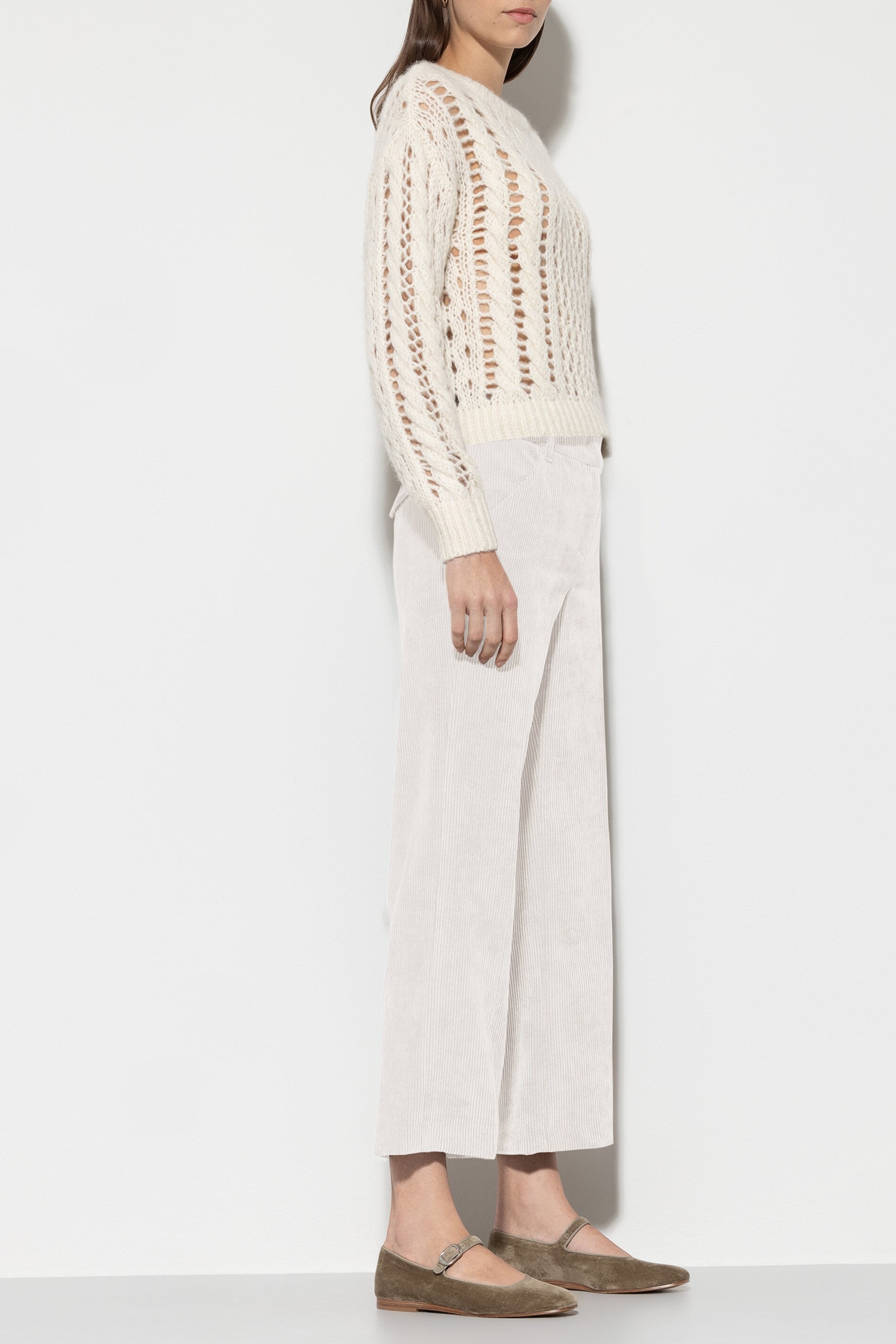 Corduroy wide-leg pants