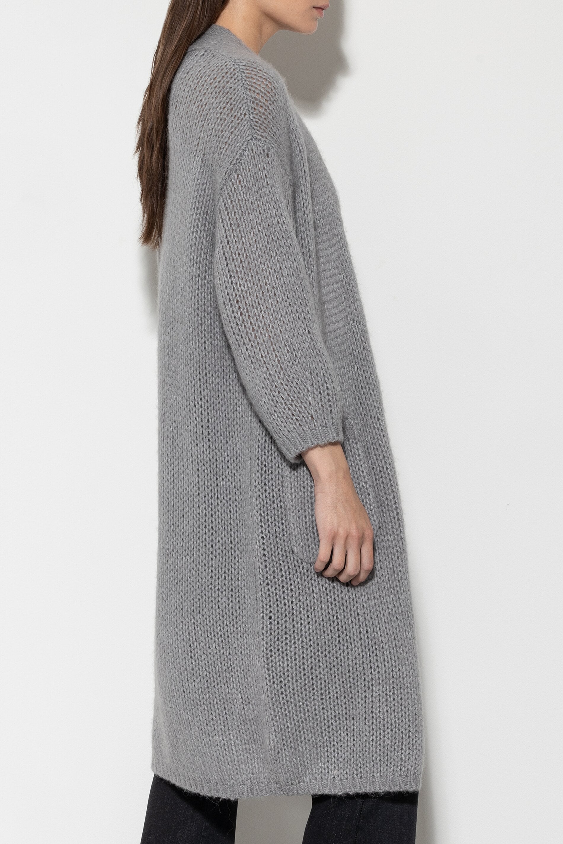 Longcardigan aus Alpaka-Mix