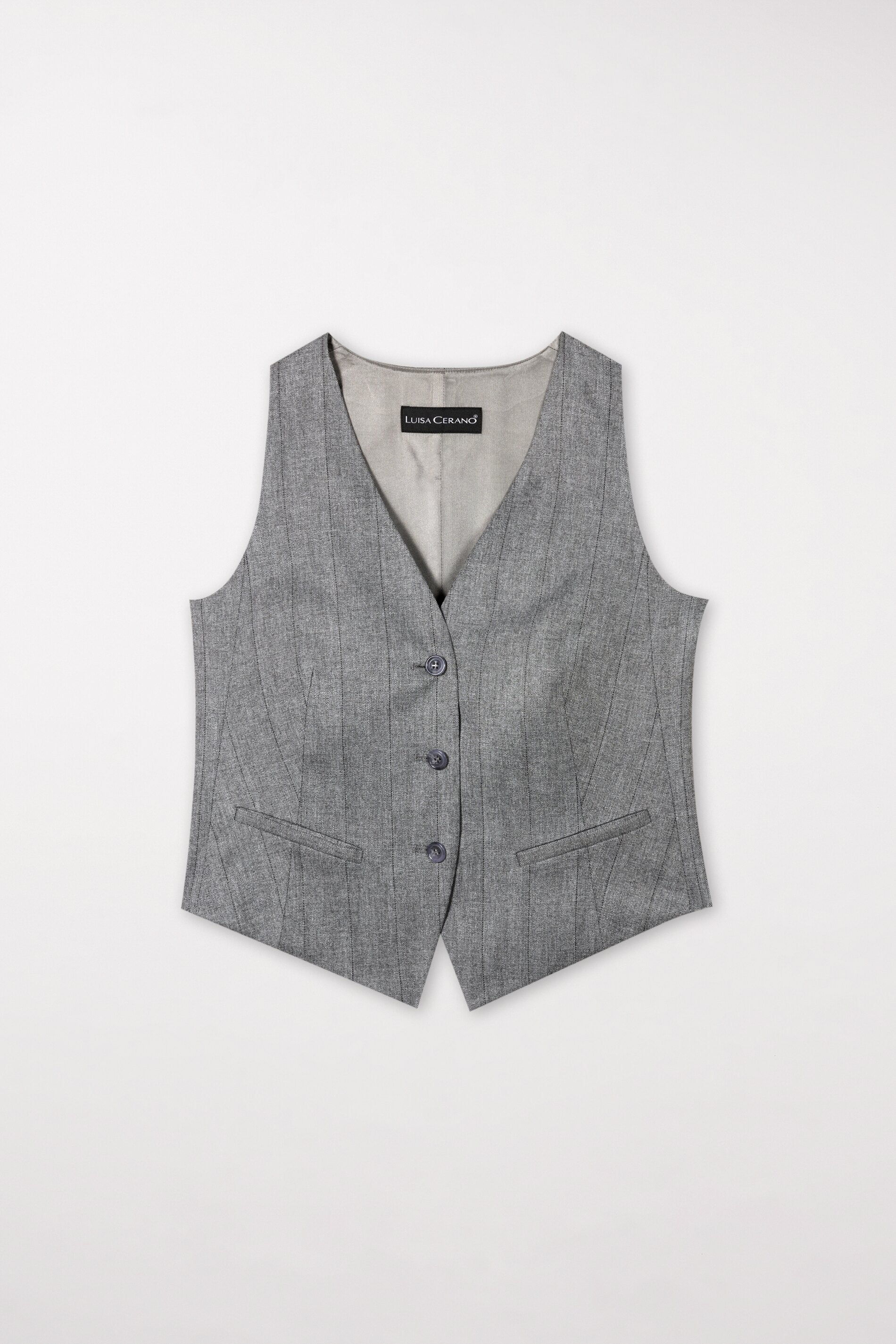 Fischgrat-Blazerweste