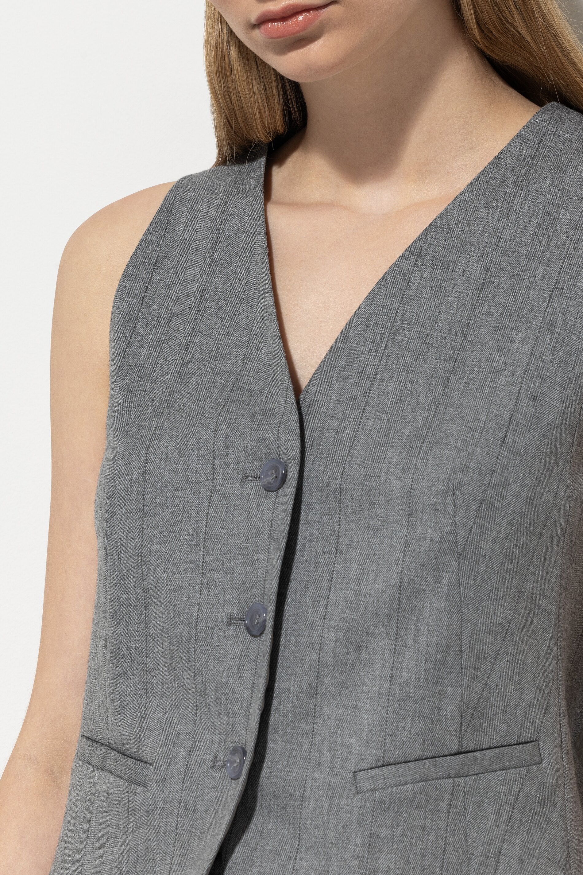 Fischgrat-Blazerweste