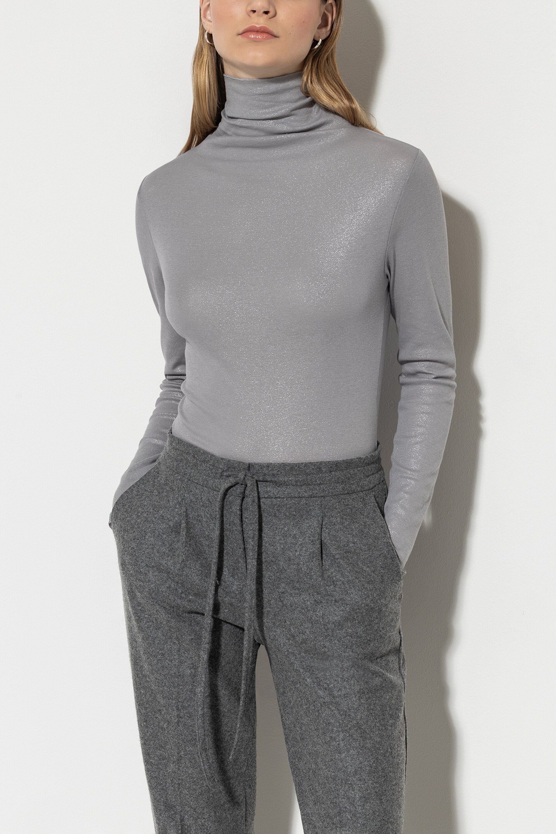 Glitter turtleneck shirt