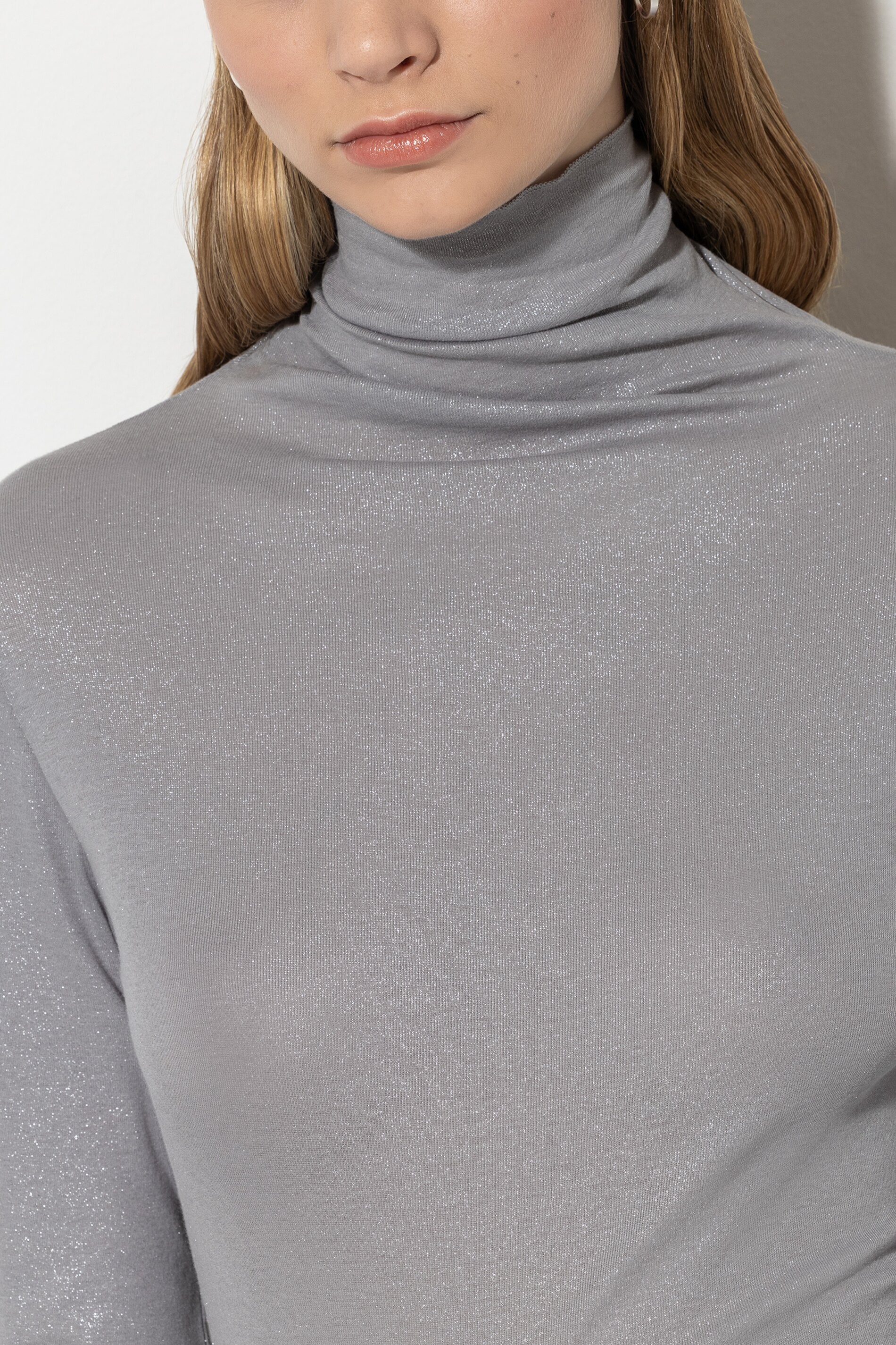 Glitter turtleneck shirt