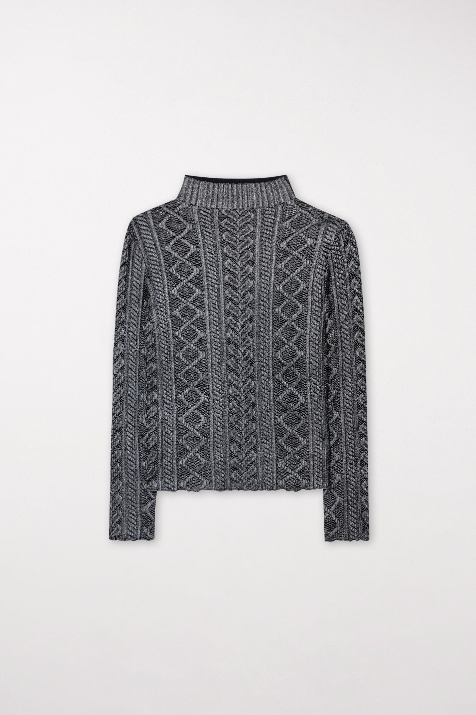 Rollkragenshirt aus Spitze