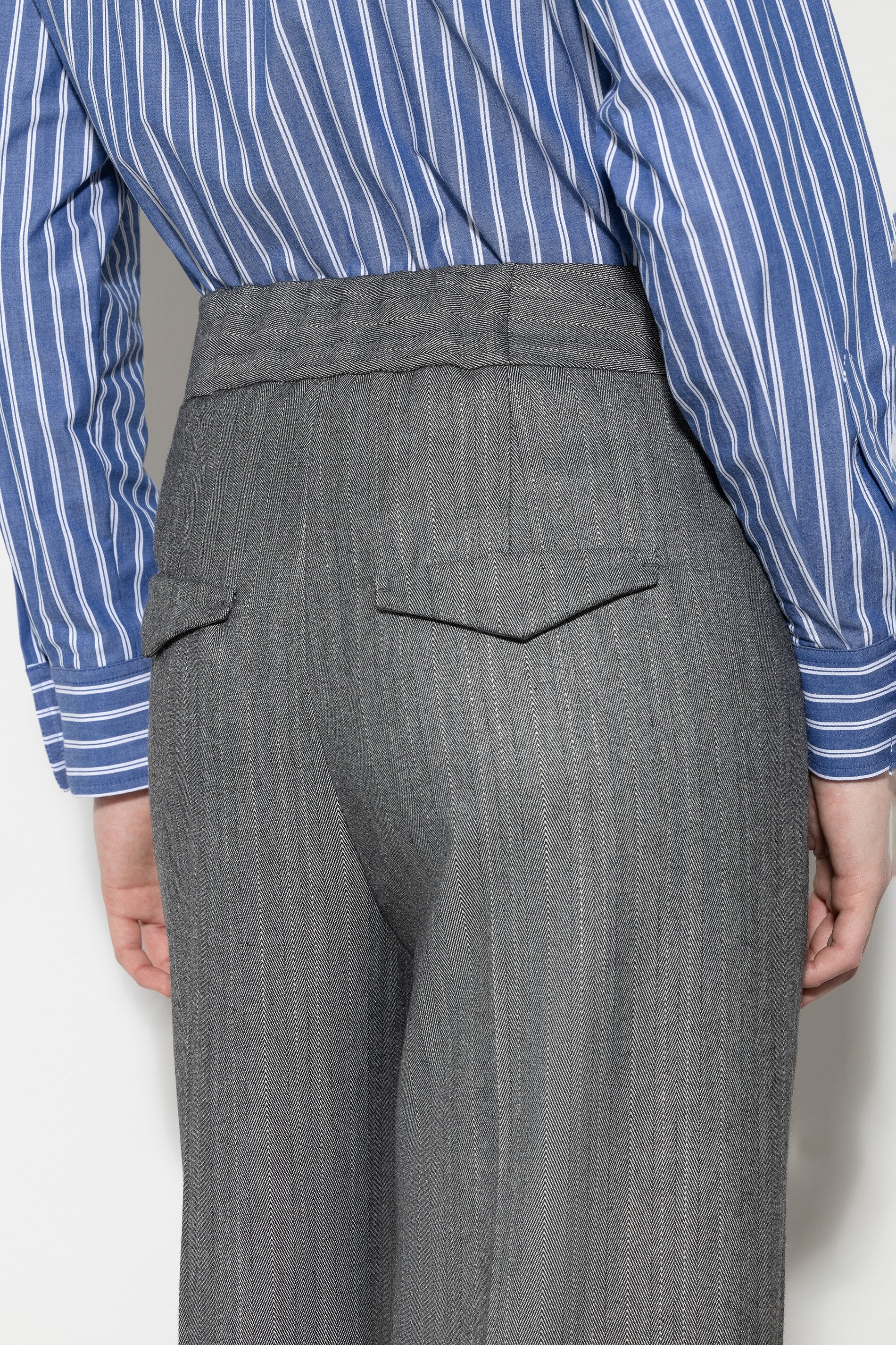 Fischgrat-Wideleg-Pants