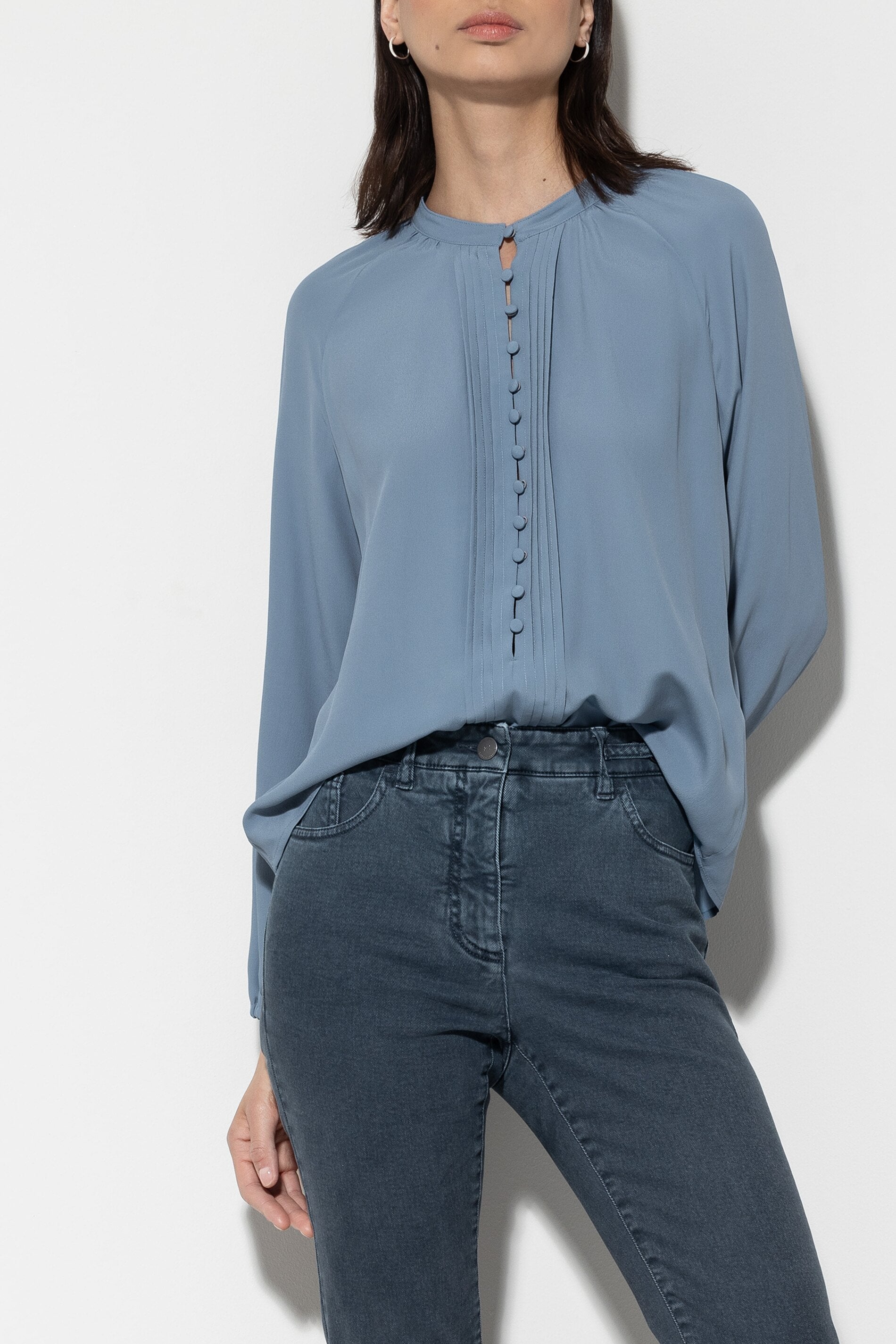 Tunikabluse aus Seiden-Mix