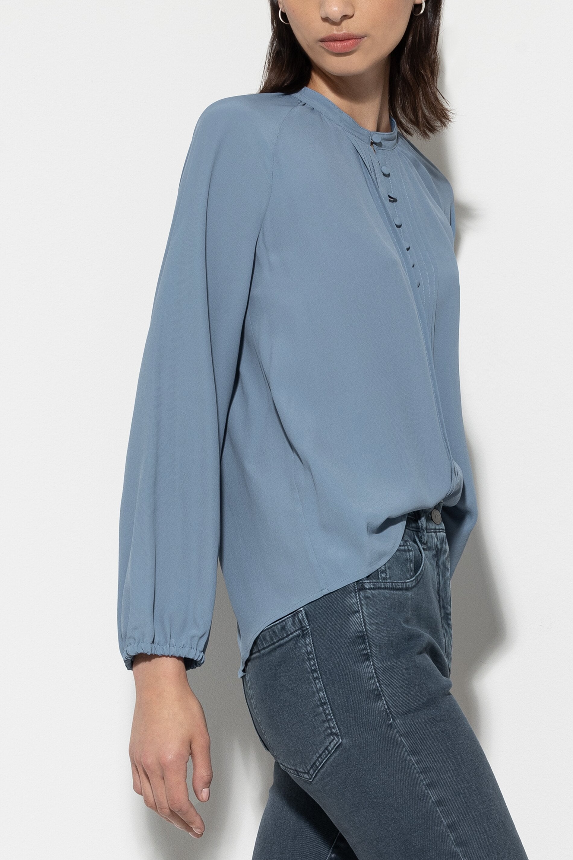 Tunikabluse aus Seiden-Mix