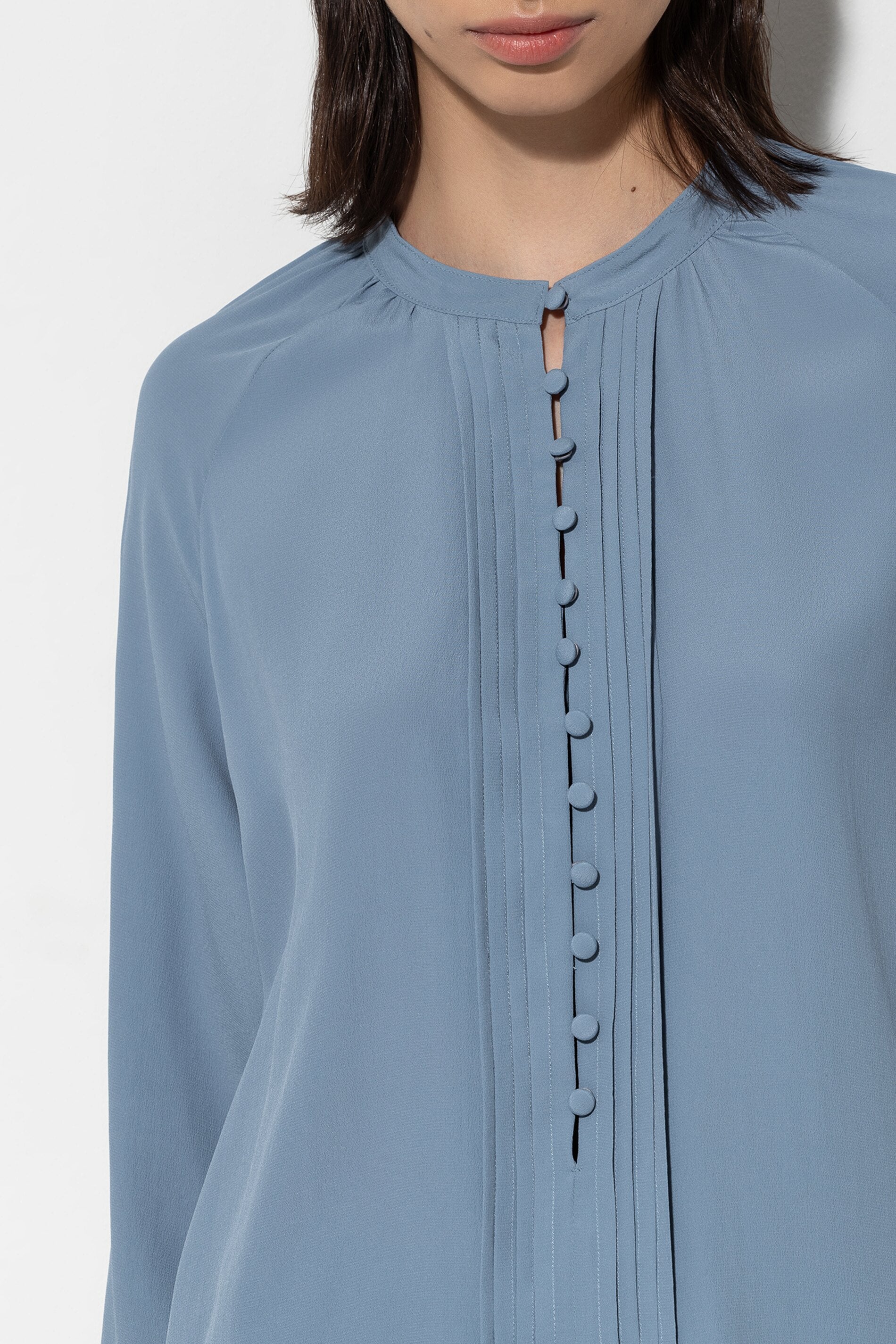 Tunikabluse aus Seiden-Mix