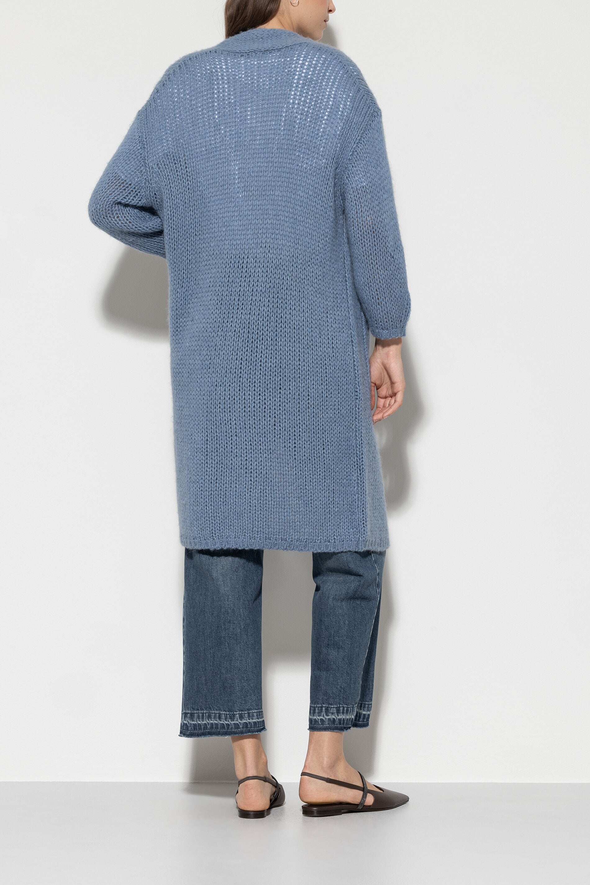 Long cardigan made from alpaca mix