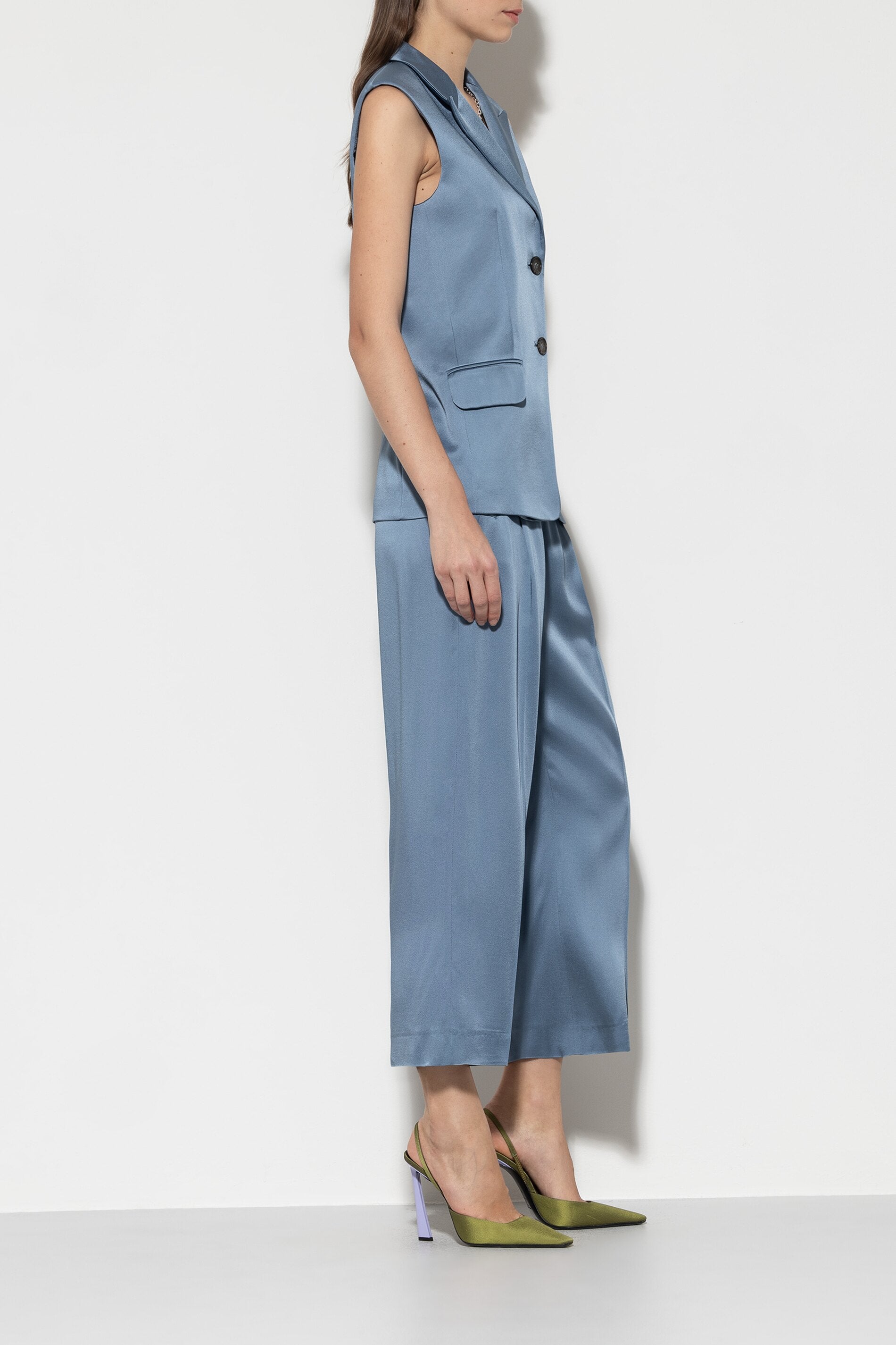 Satin wide-leg pants