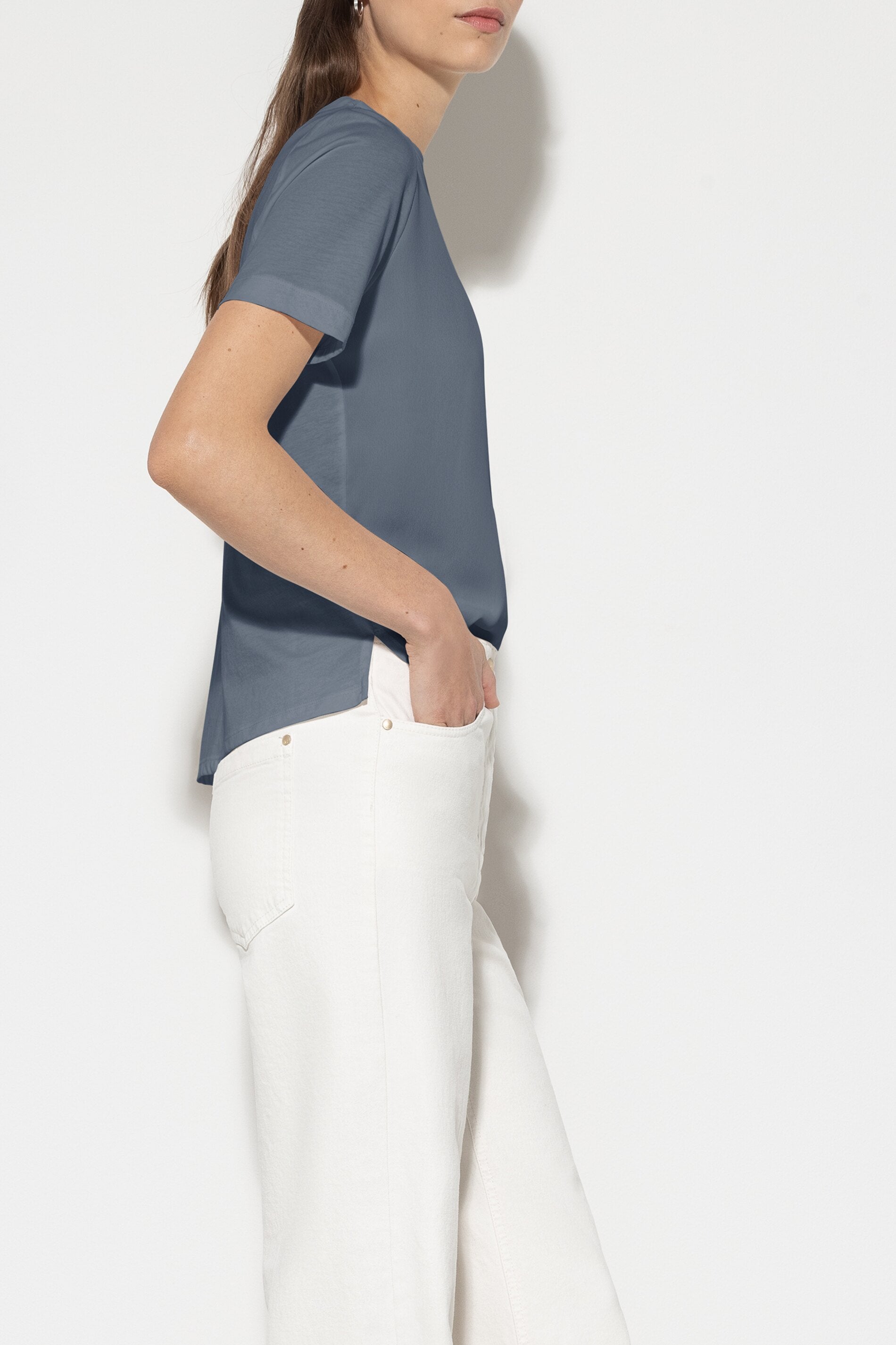 T-Shirt aus Seiden-Mix