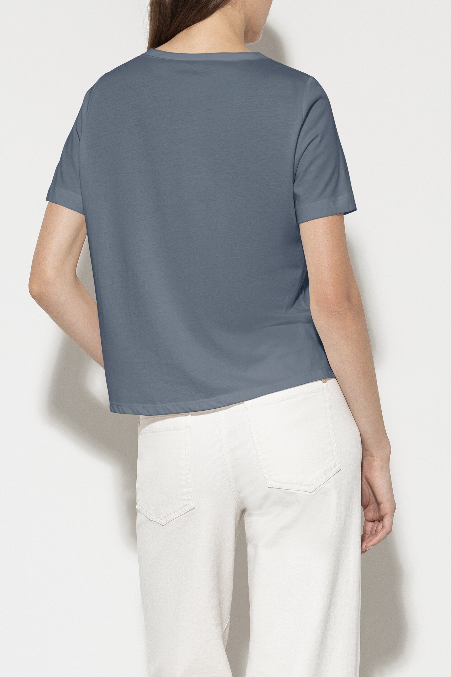 T-Shirt aus Seiden-Mix