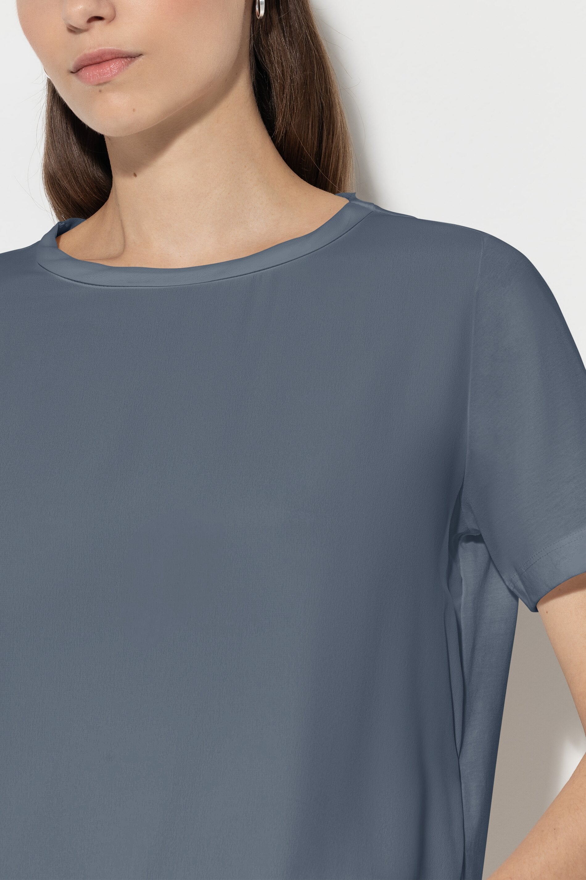 T-Shirt aus Seiden-Mix