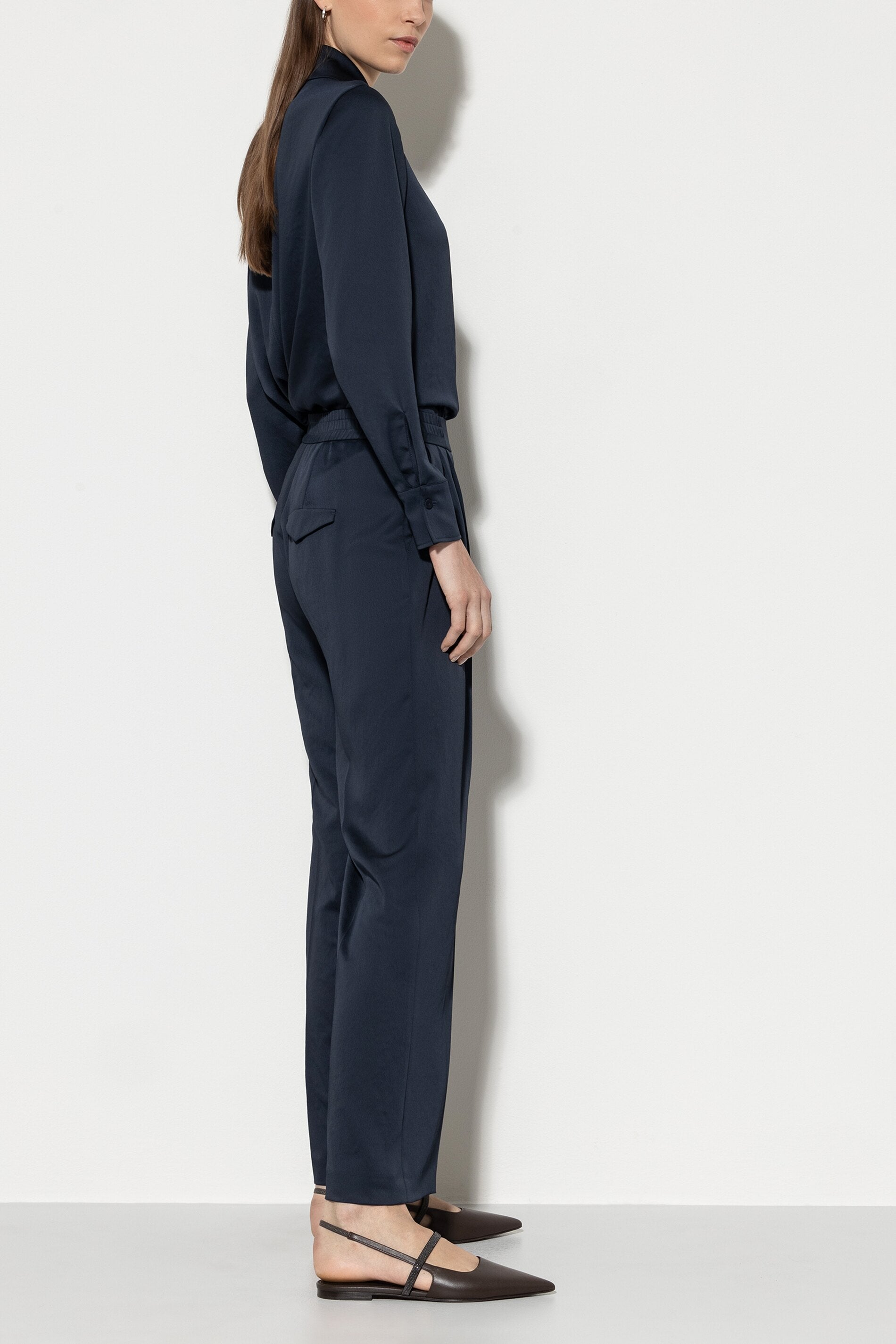 Wideleg-Pants mit Bundfalte