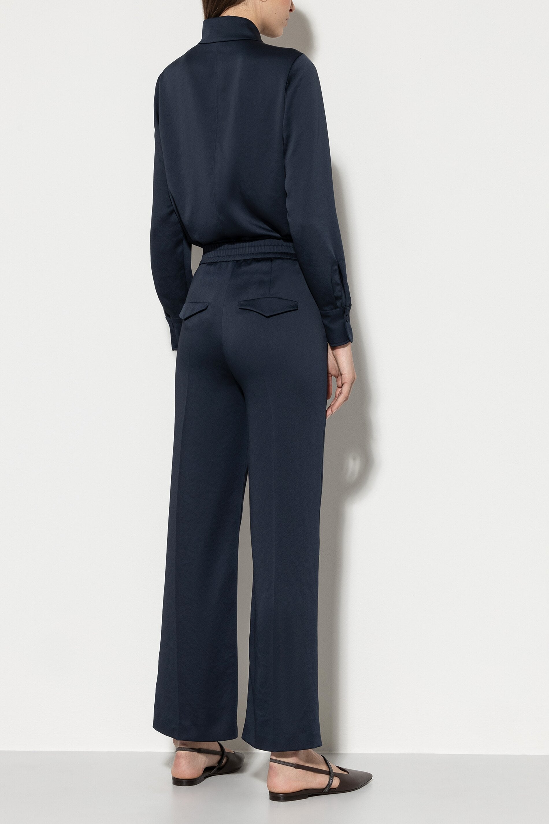 Wideleg-Pants mit Bundfalte