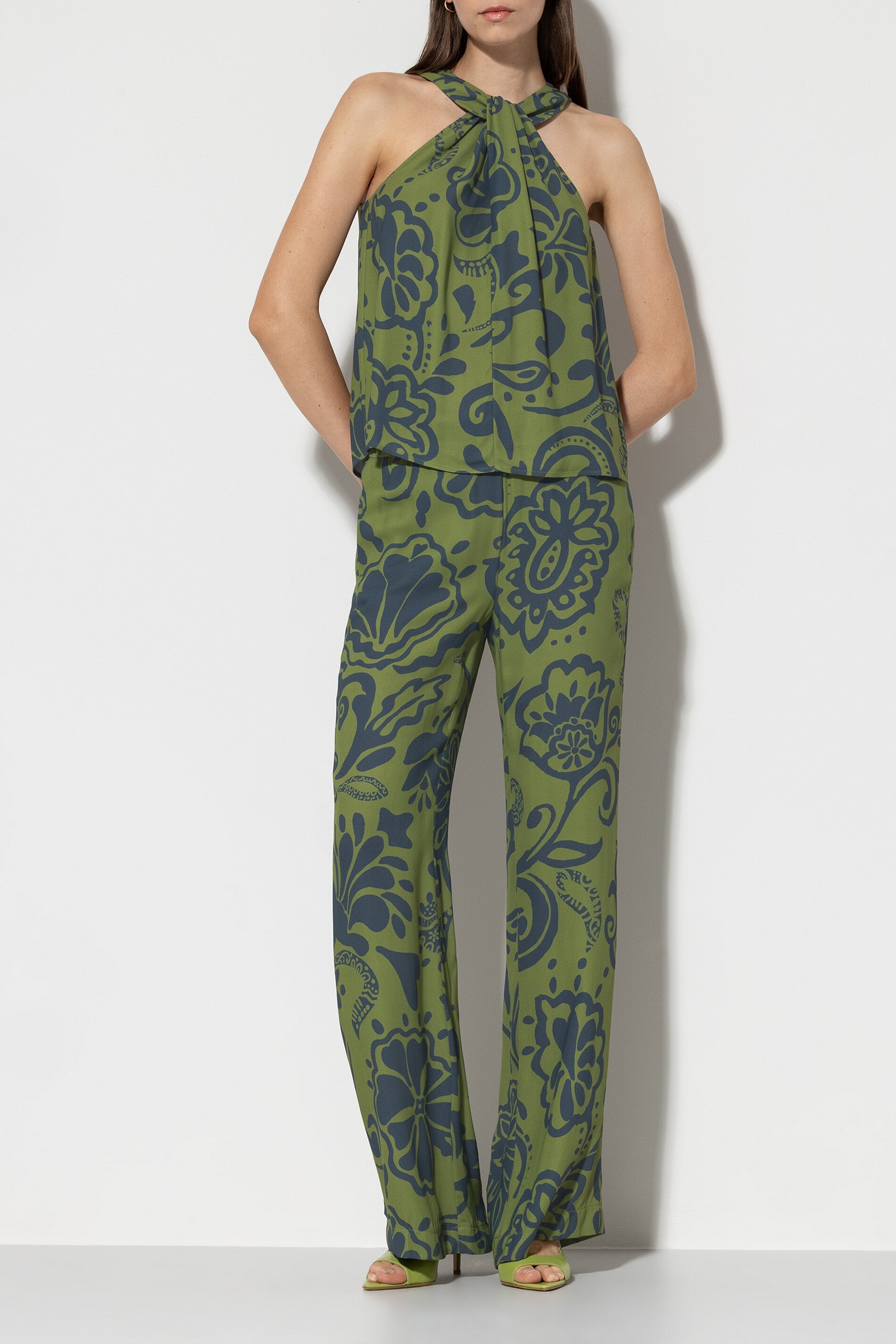 Wideleg-Pants mit Flower-Print
