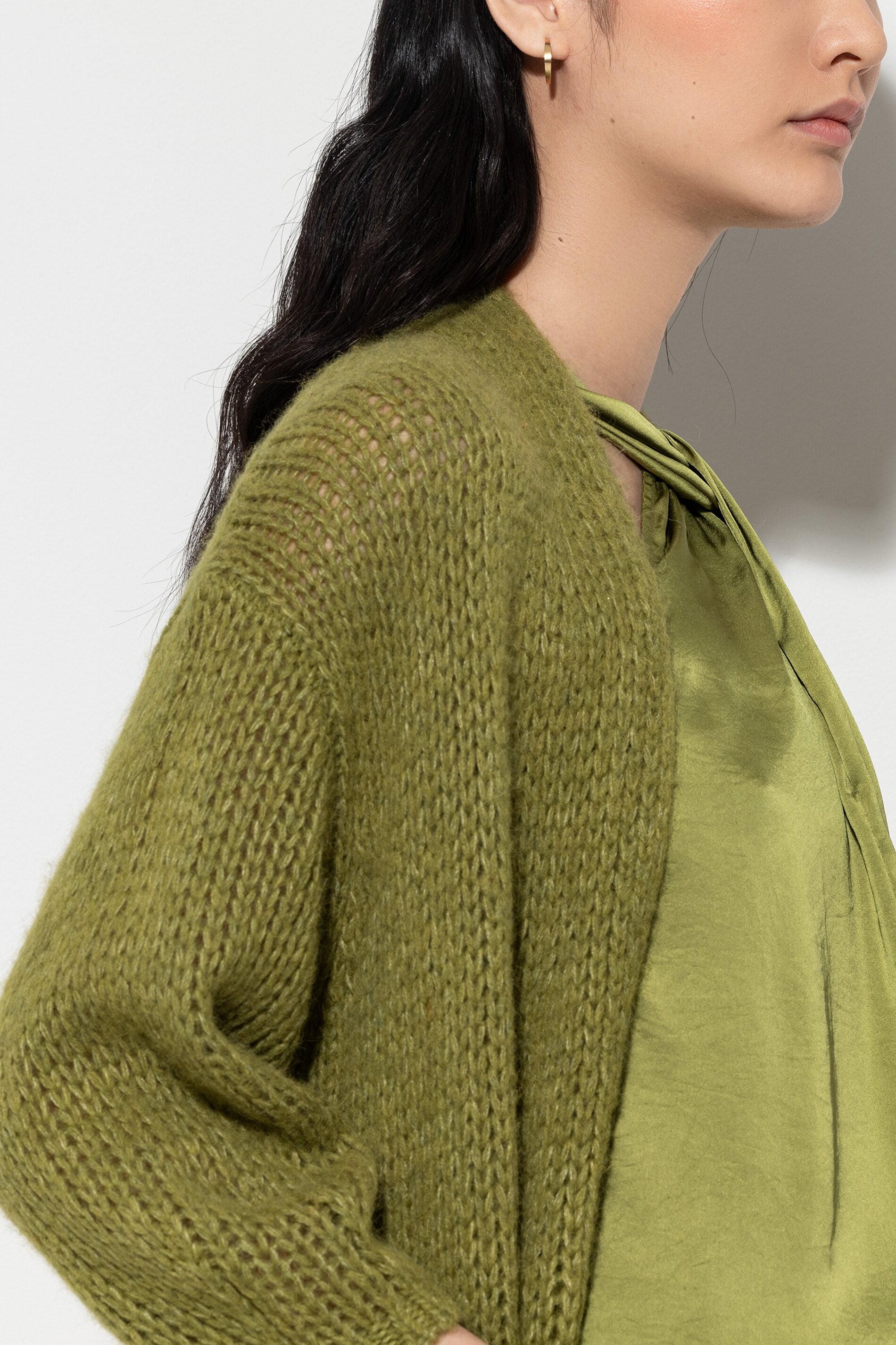 Longcardigan aus Alpaka-Mix