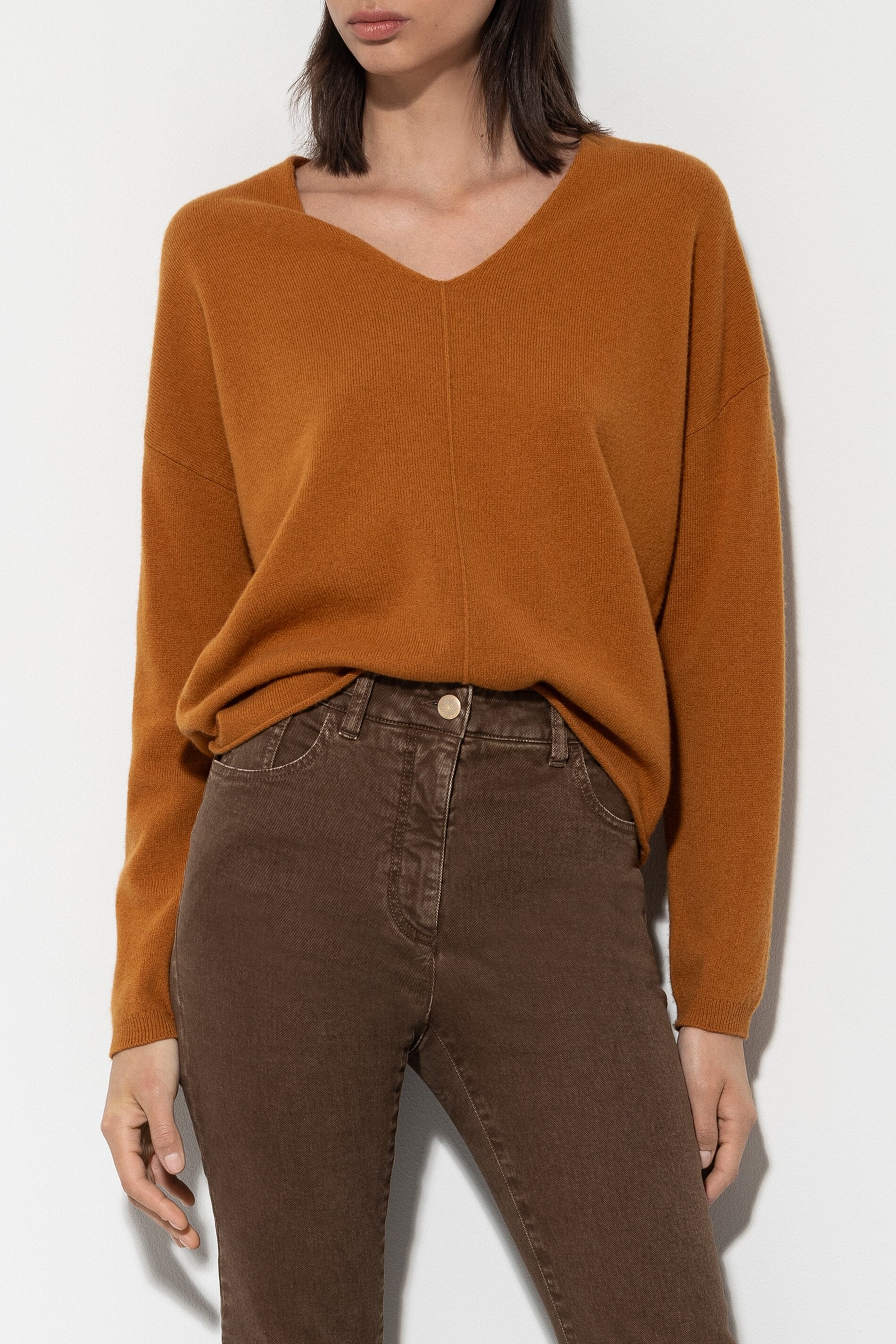 V-Neck-Pulli aus Kaschmir-Mix