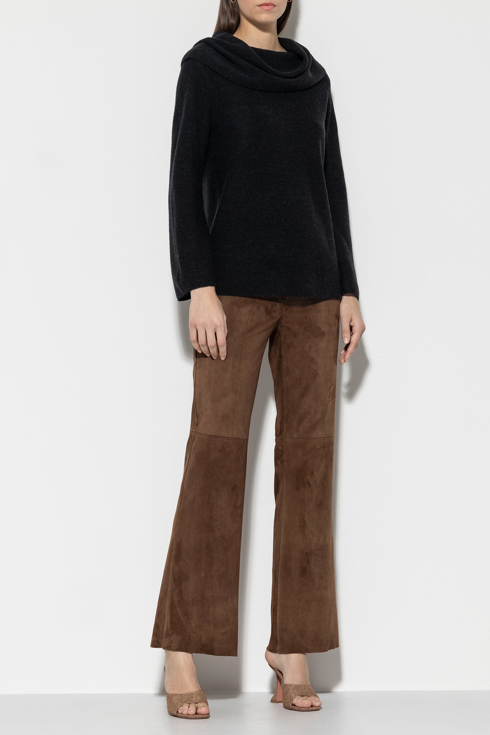 Veloursleder-Bootcut-Pants