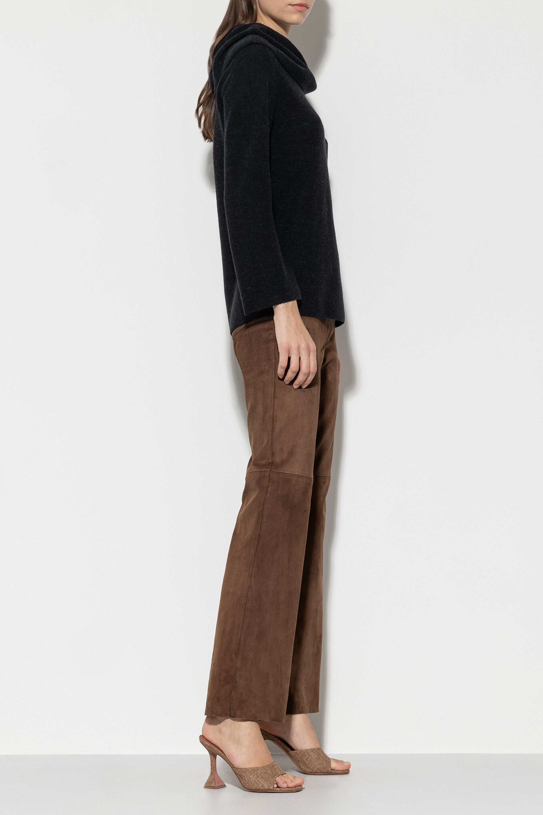 Veloursleder-Bootcut-Pants