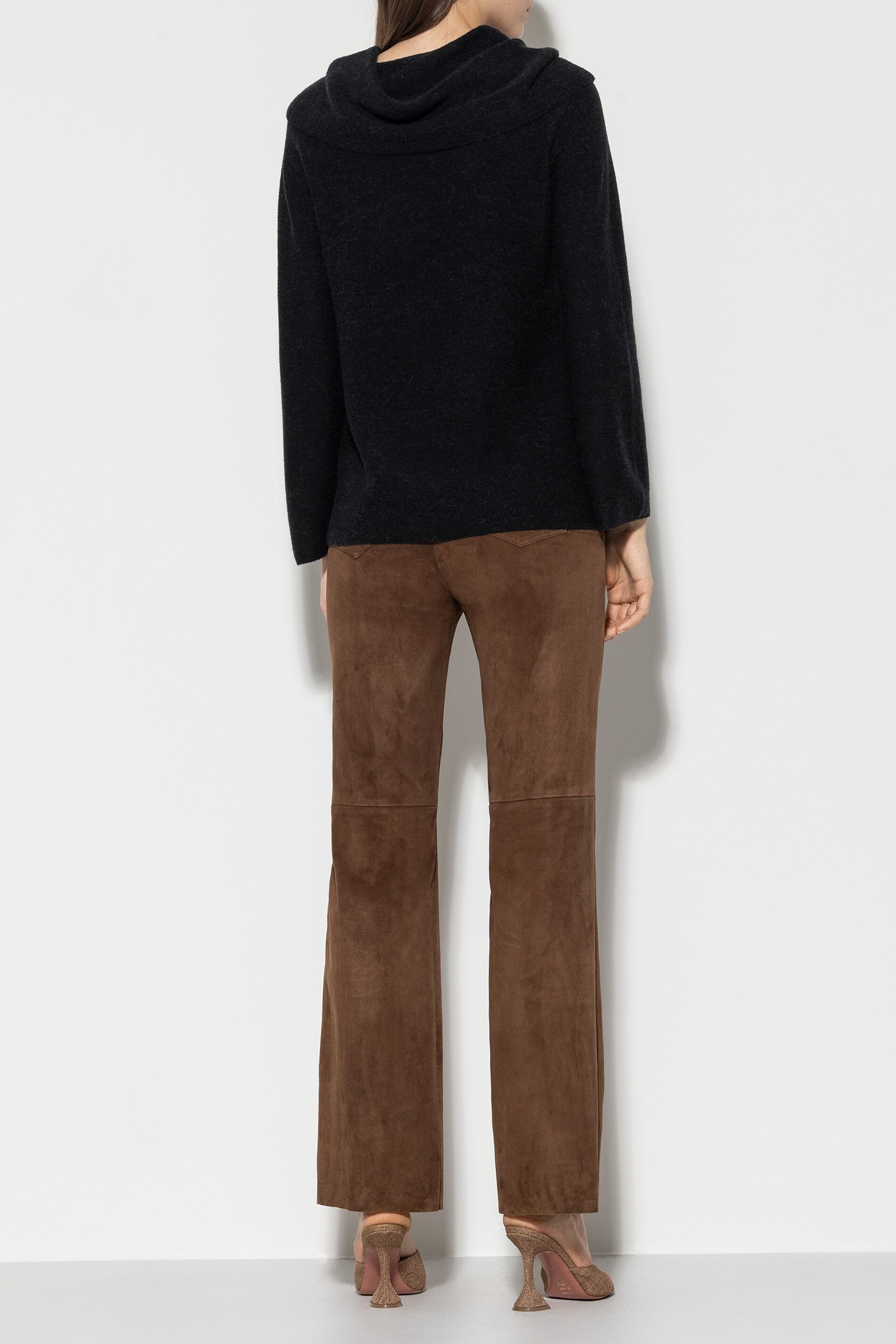 Veloursleder-Bootcut-Pants