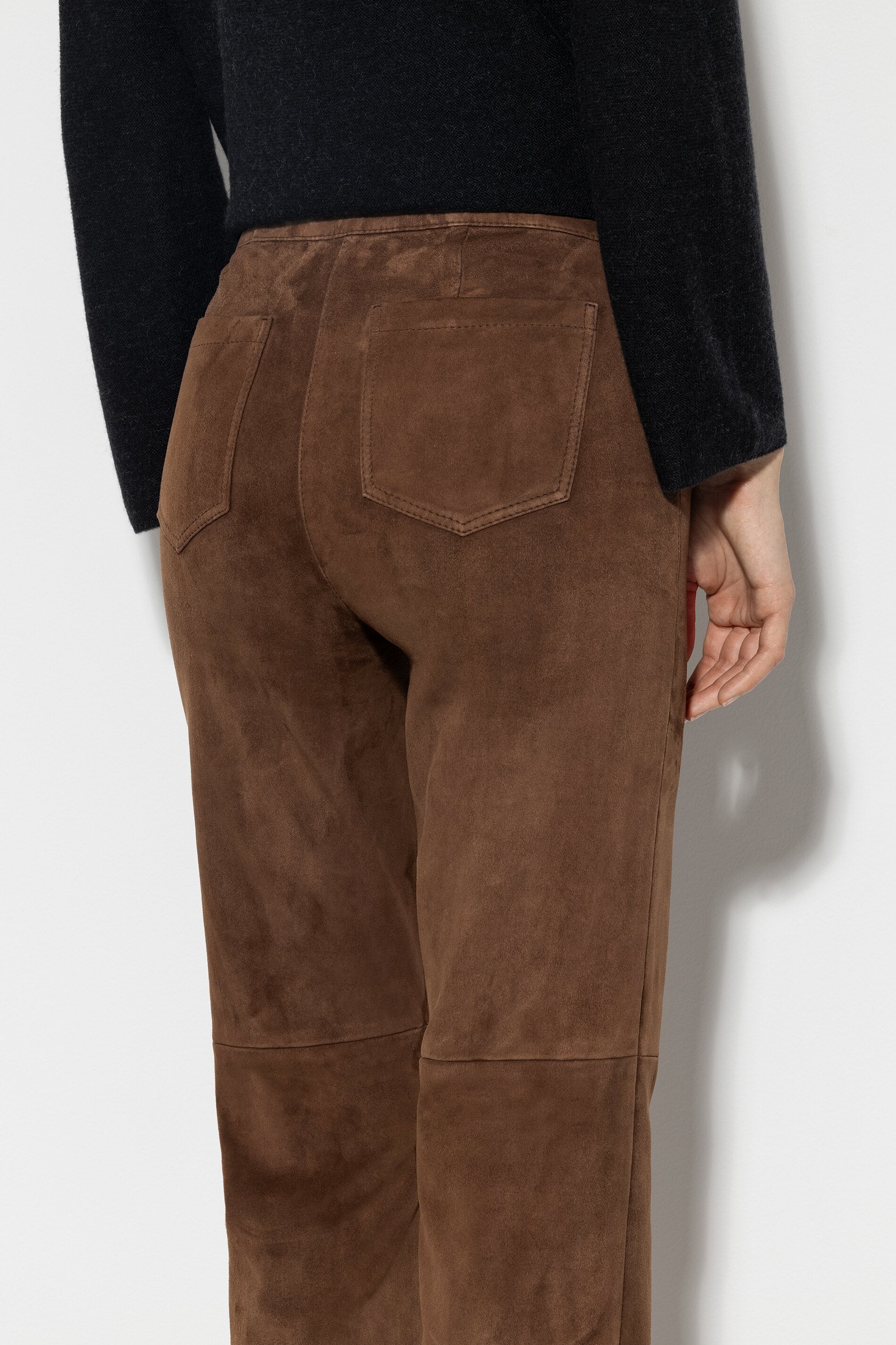 Veloursleder-Bootcut-Pants