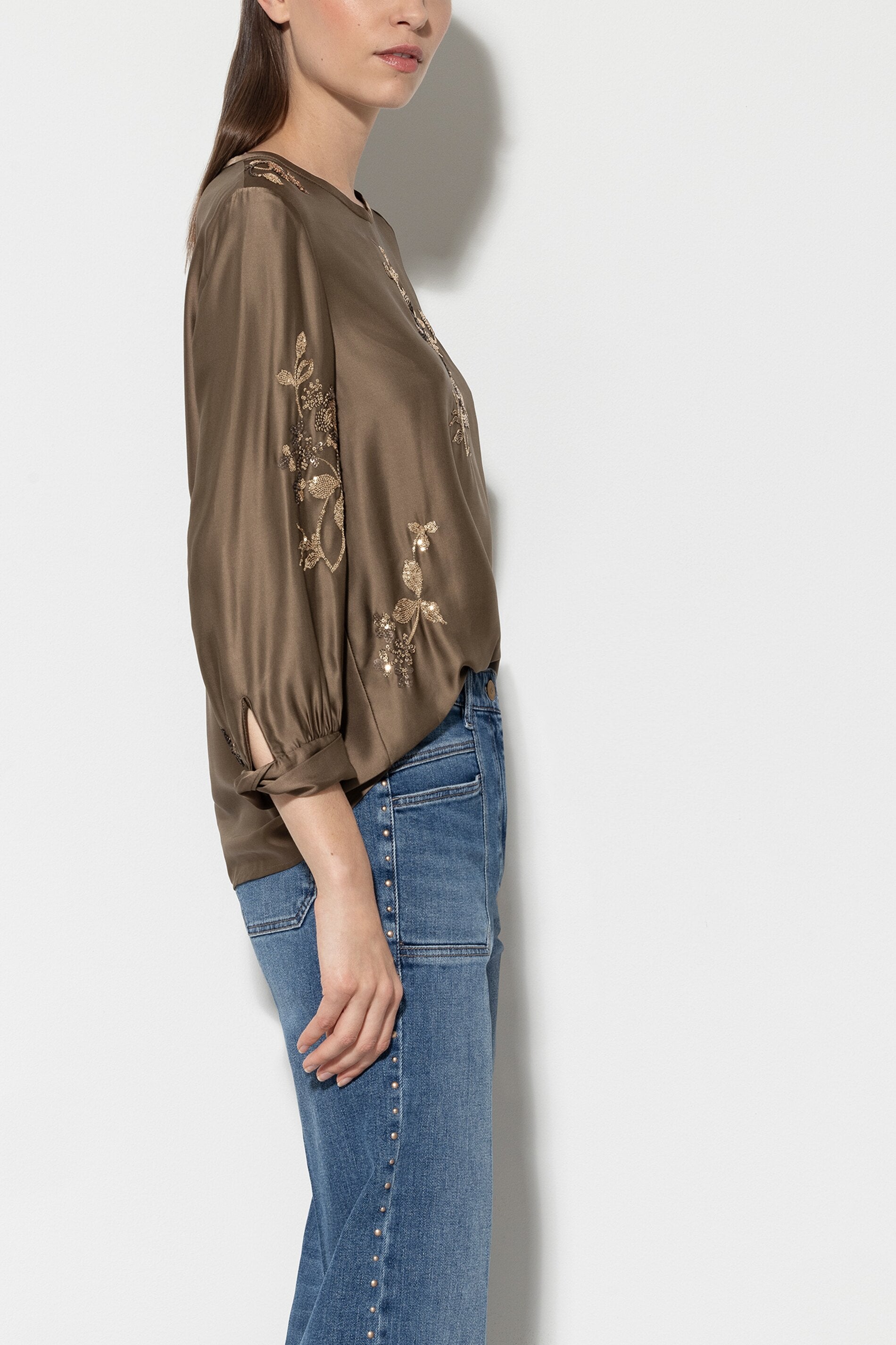Pailletten-Bluse