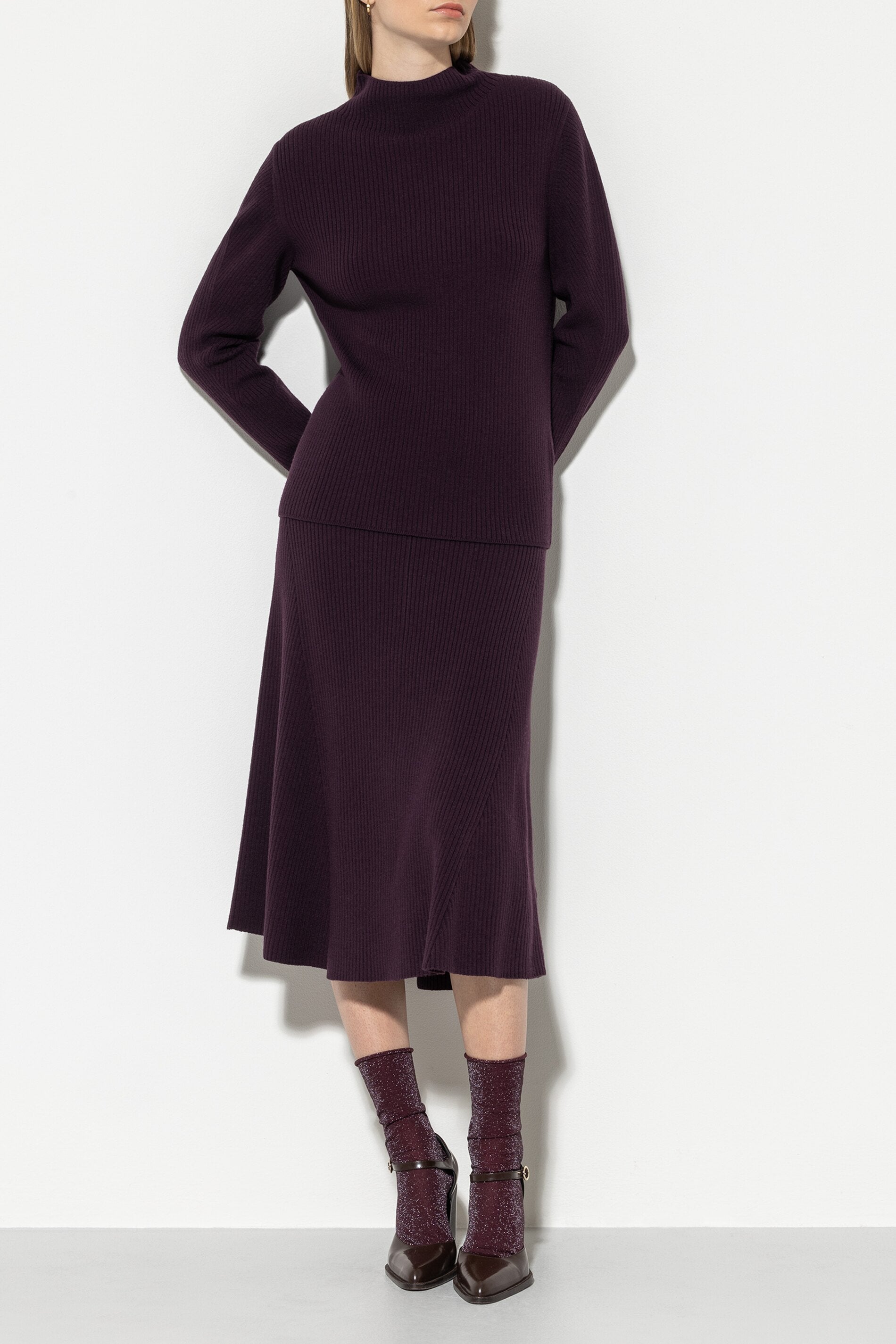 Jupe à texture côtelée