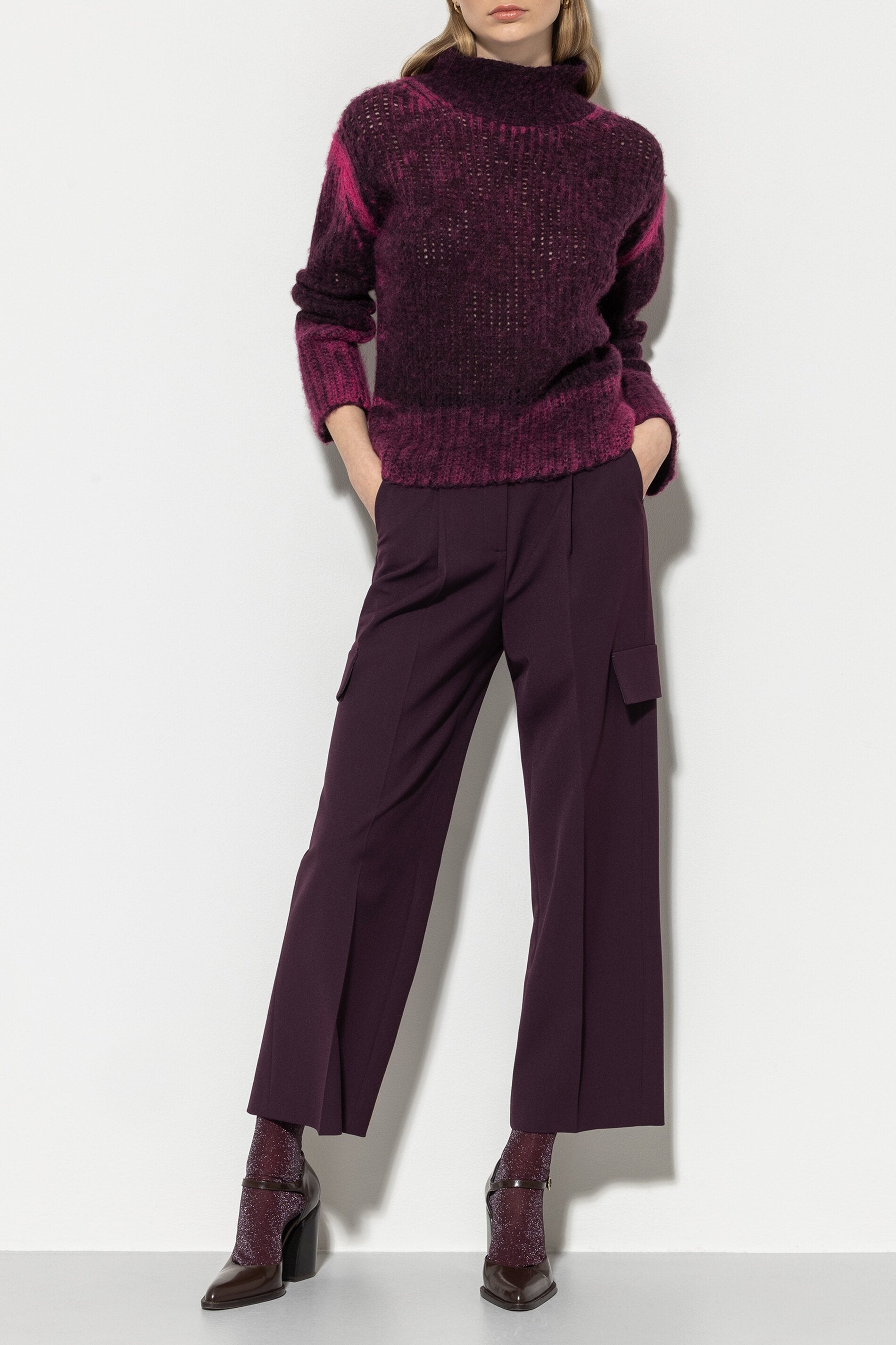 Cargo pants with pleats