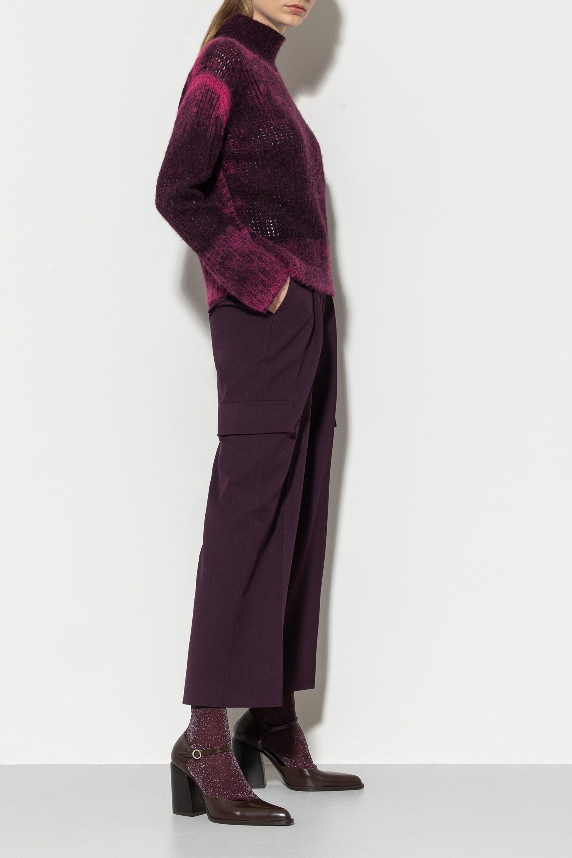 Cargo pants with pleats