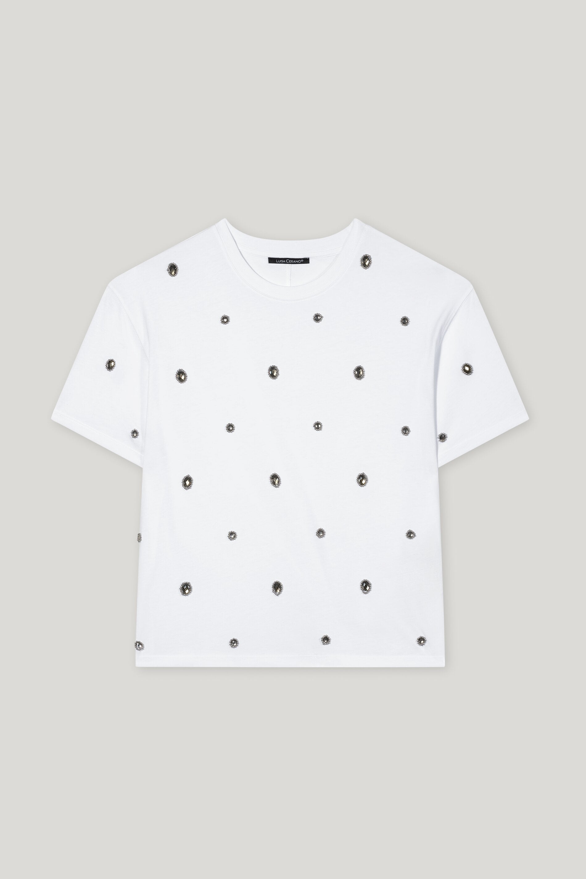 T-Shirt mit Perlendetails