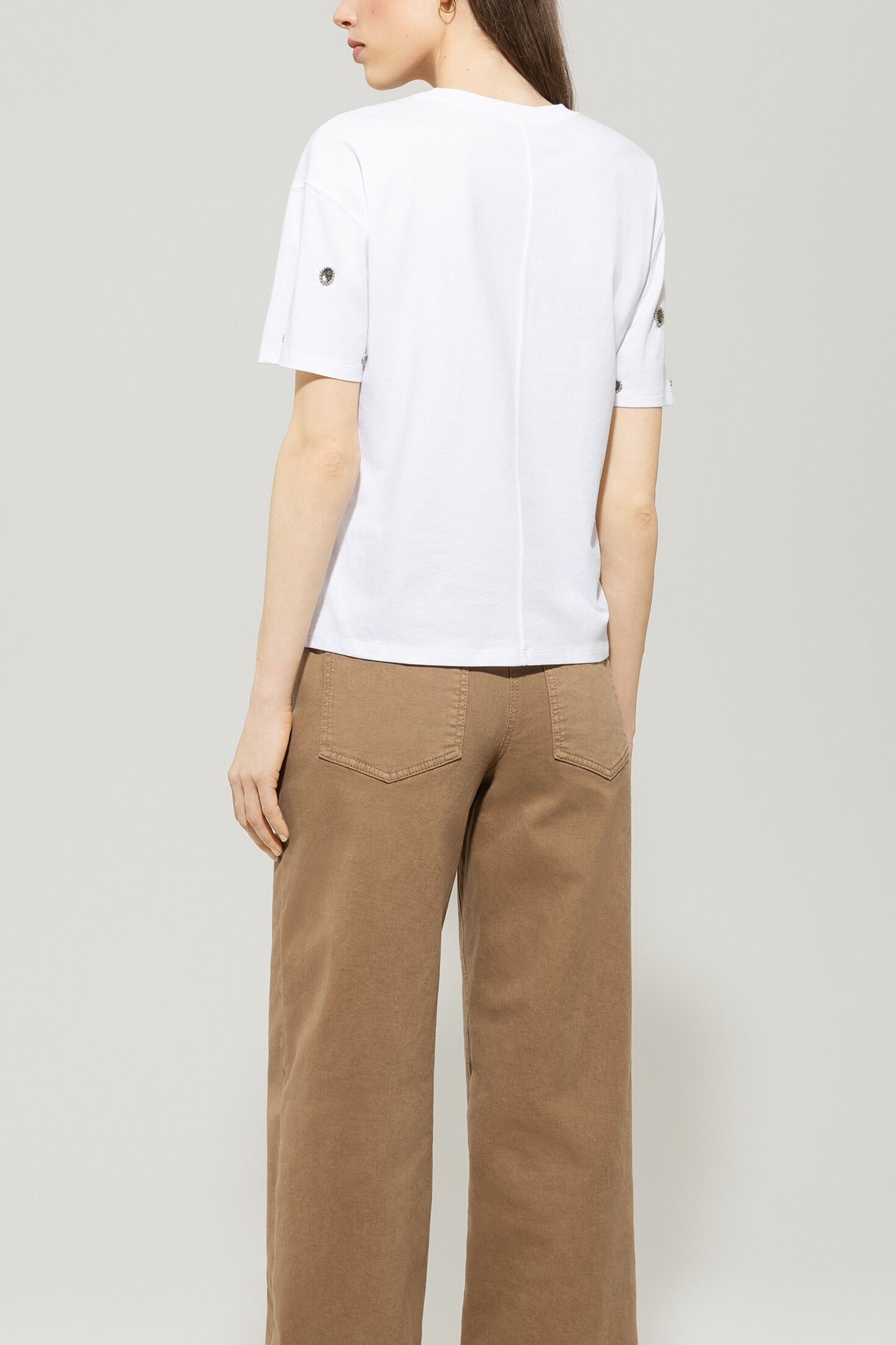 T-Shirt mit Perlendetails