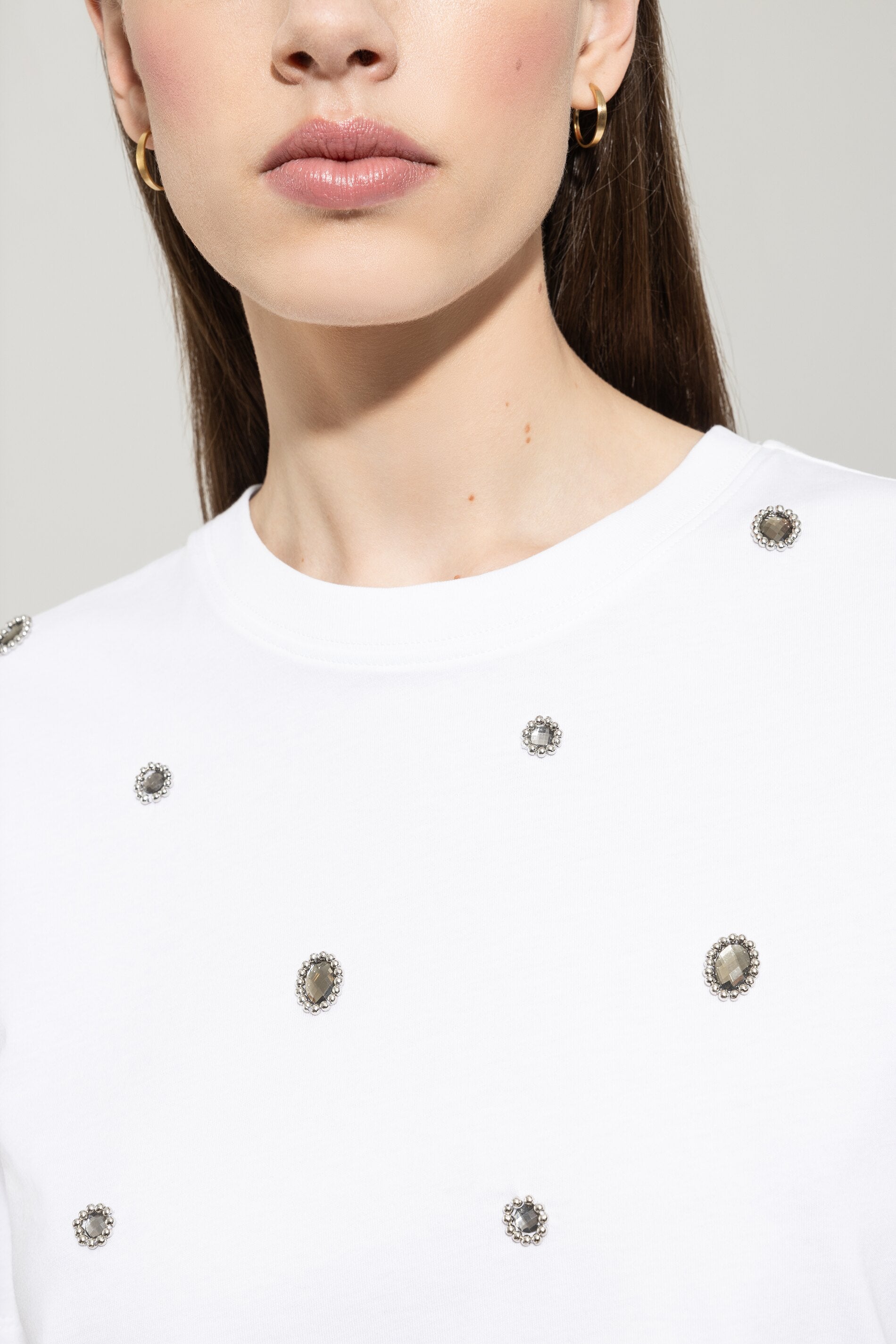 T-Shirt mit Perlendetails