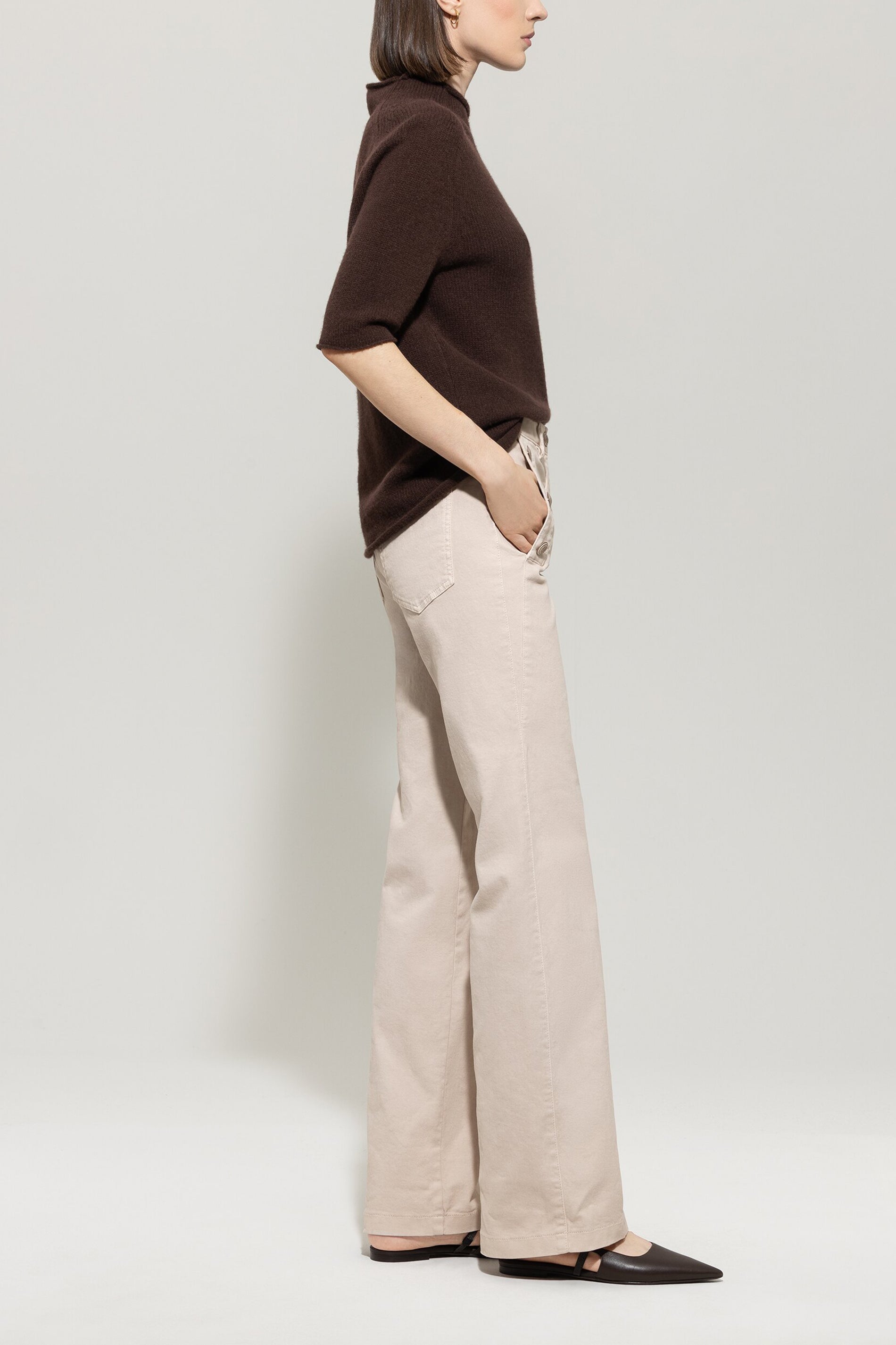 Flared-Twill-Denim