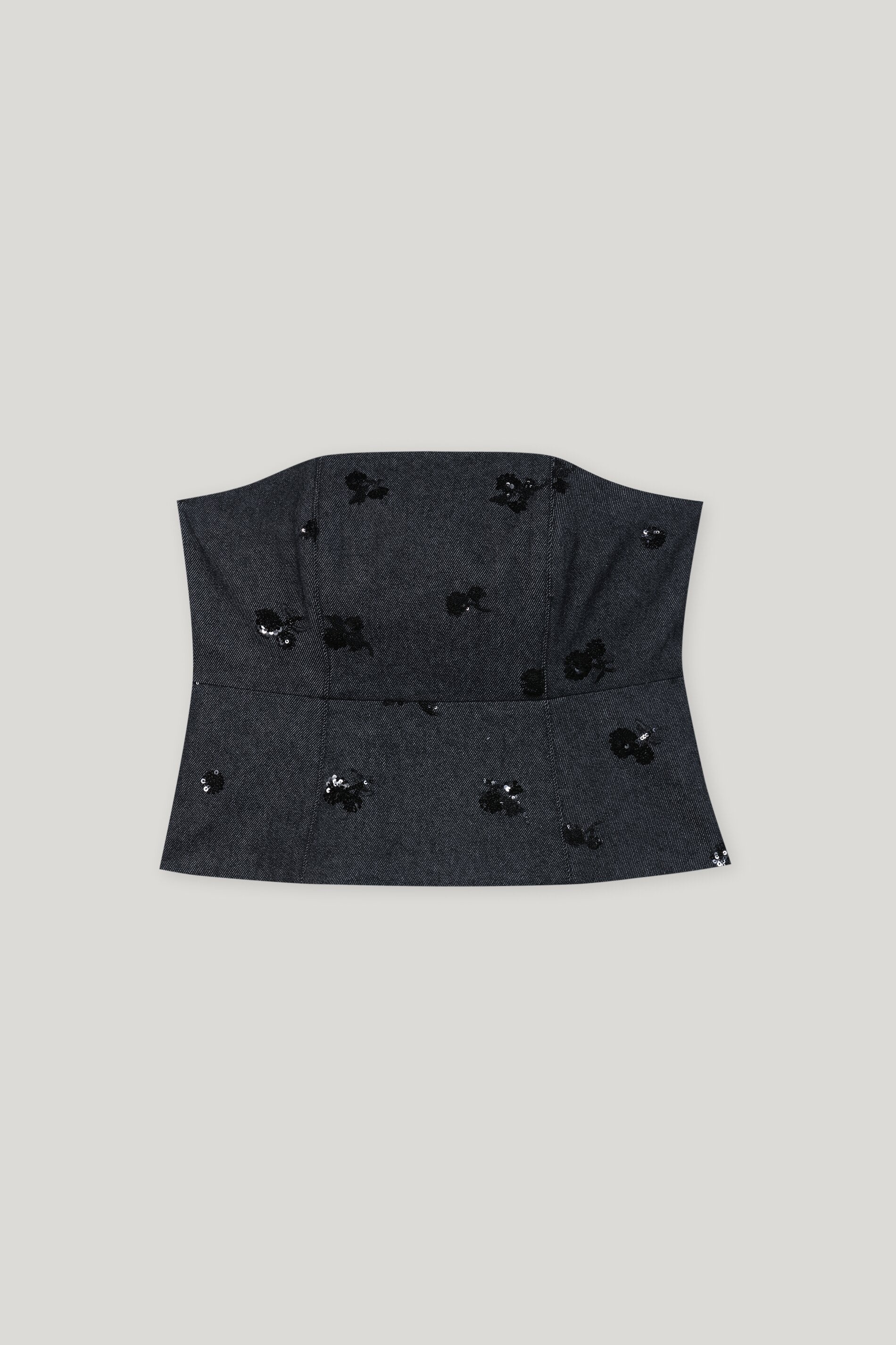 Pailletten-Denim-Corsage