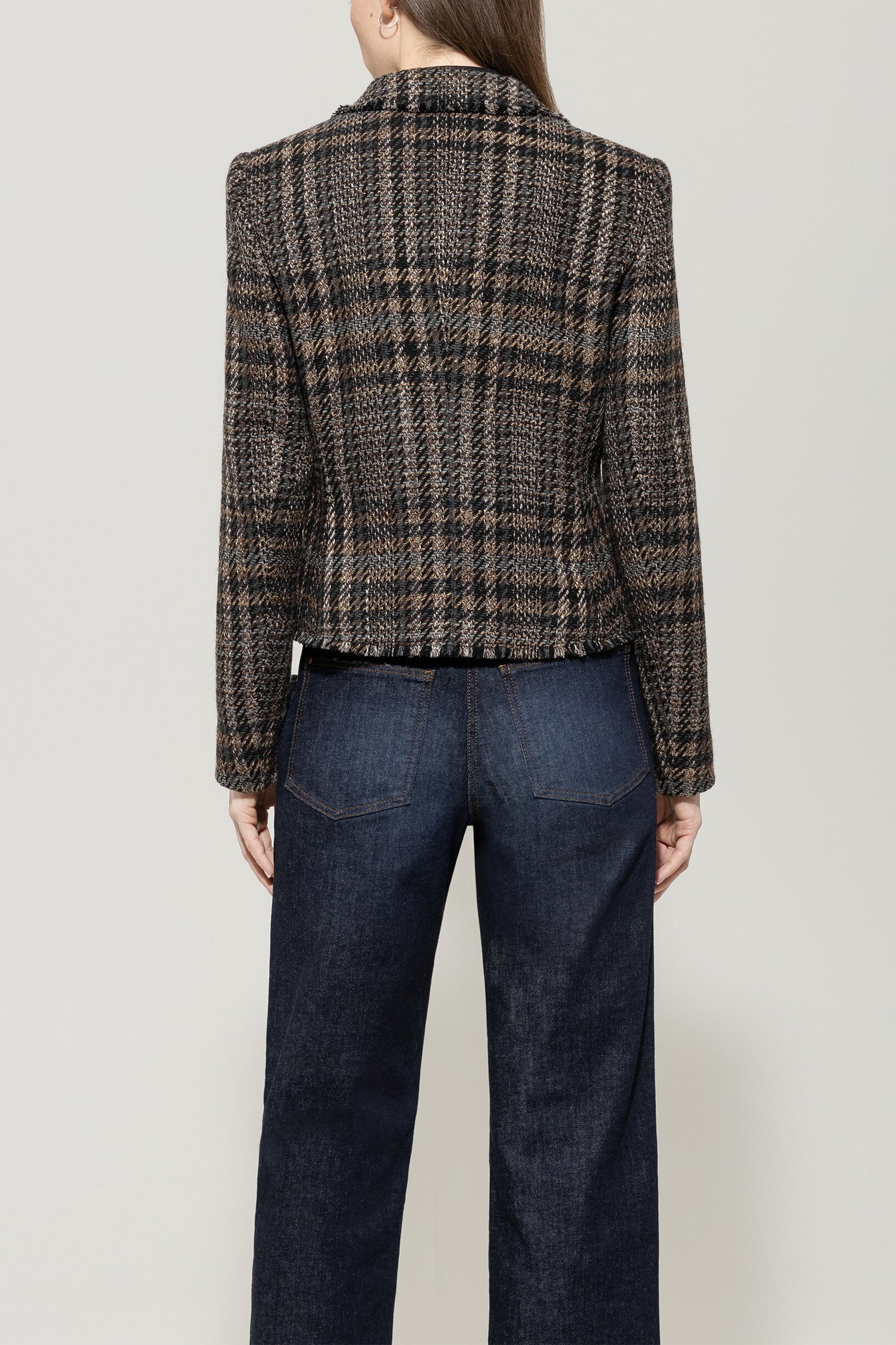 Karo-Ein-Knopf-Blazer