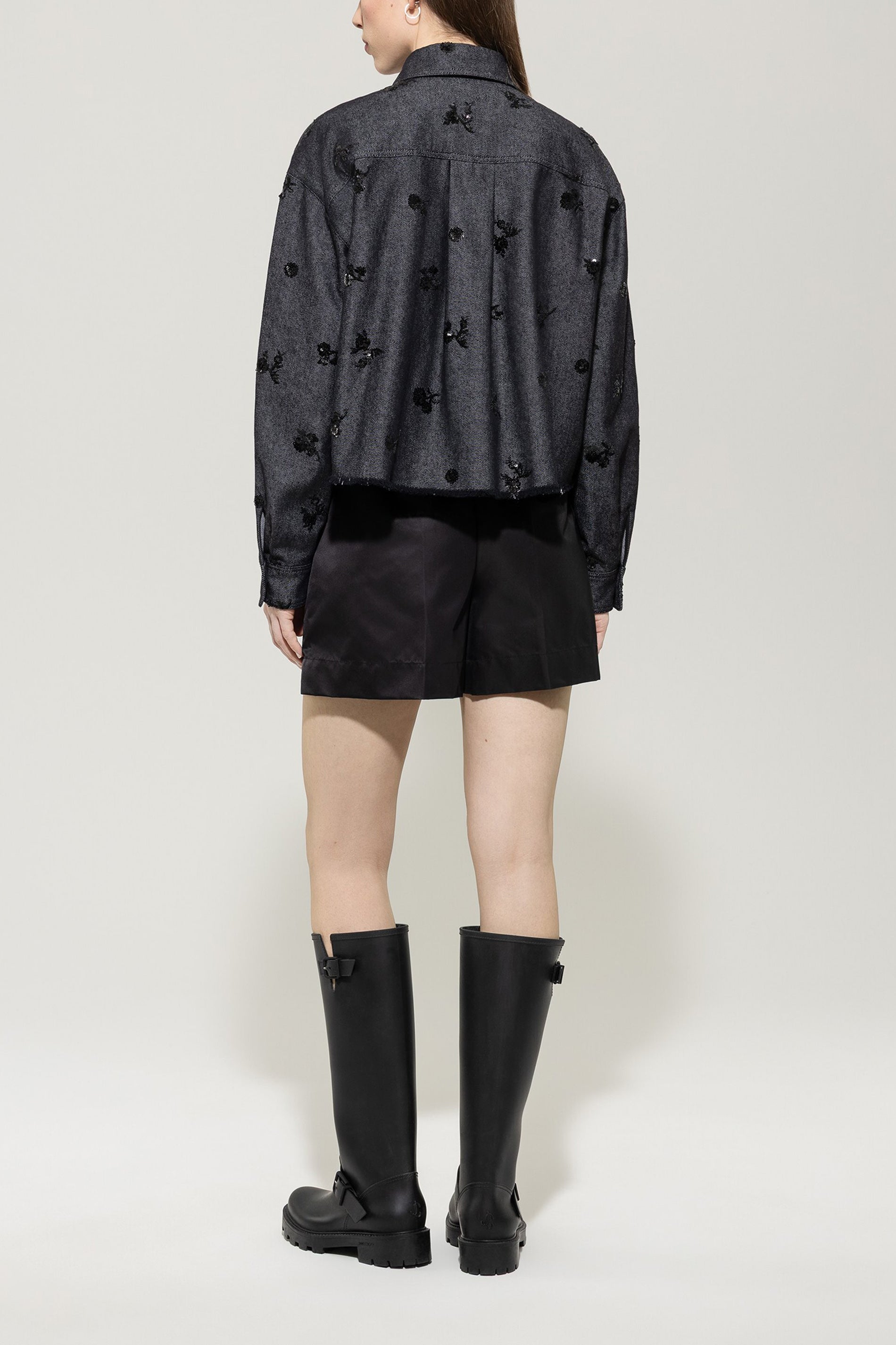 Pailletten-Denim-Hemd