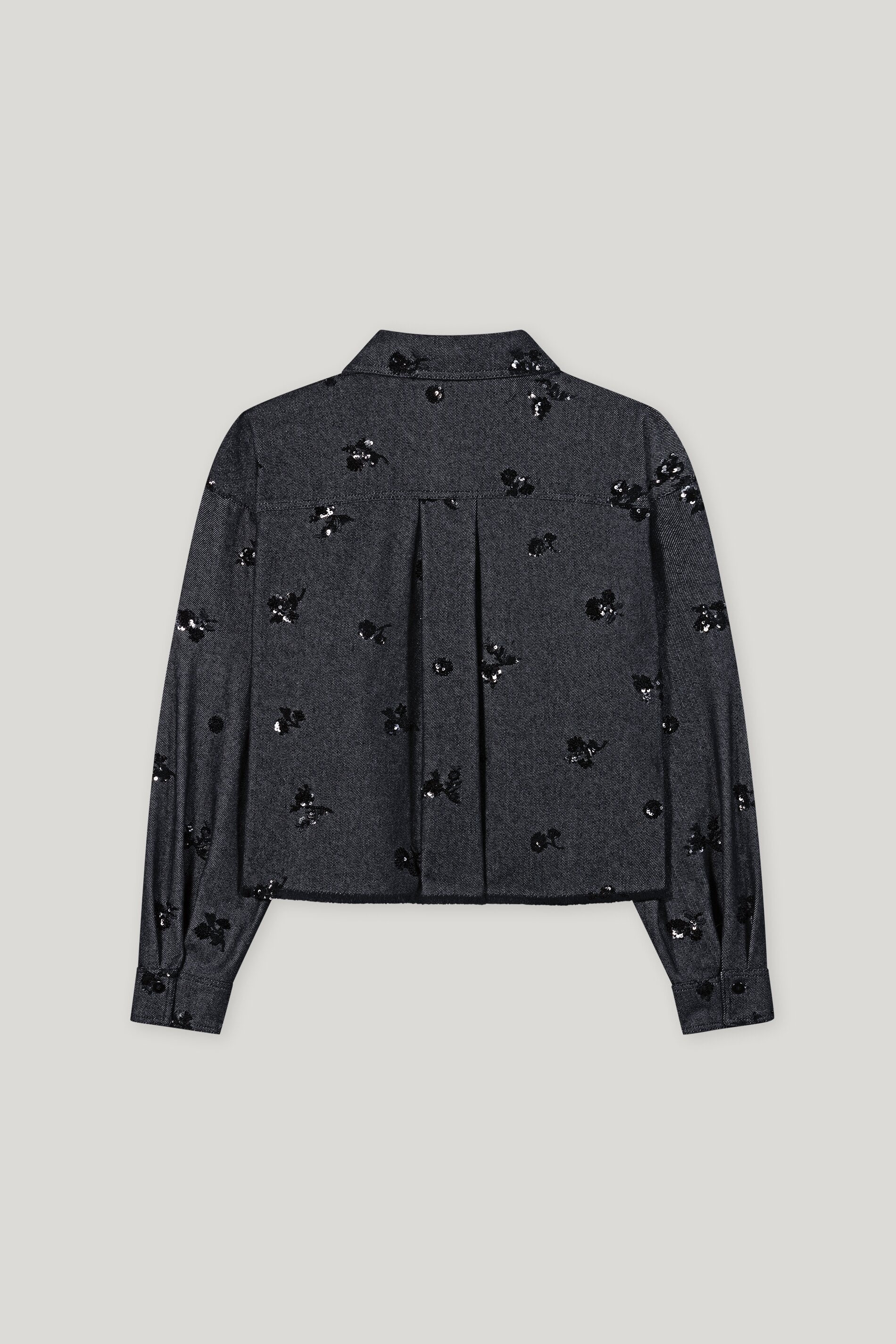 Pailletten-Denim-Hemd