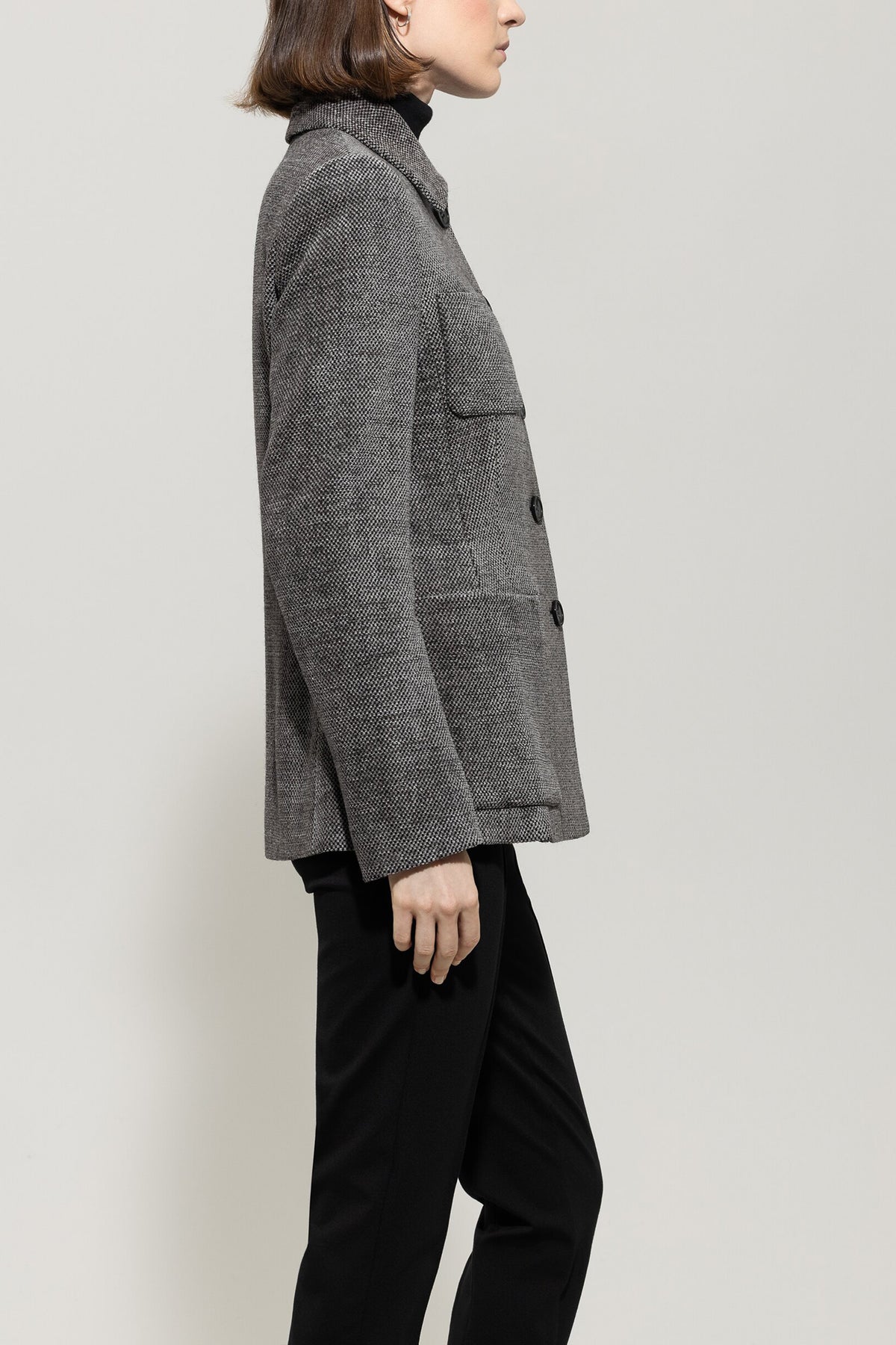 Langer Blazer in Tweed-Optik