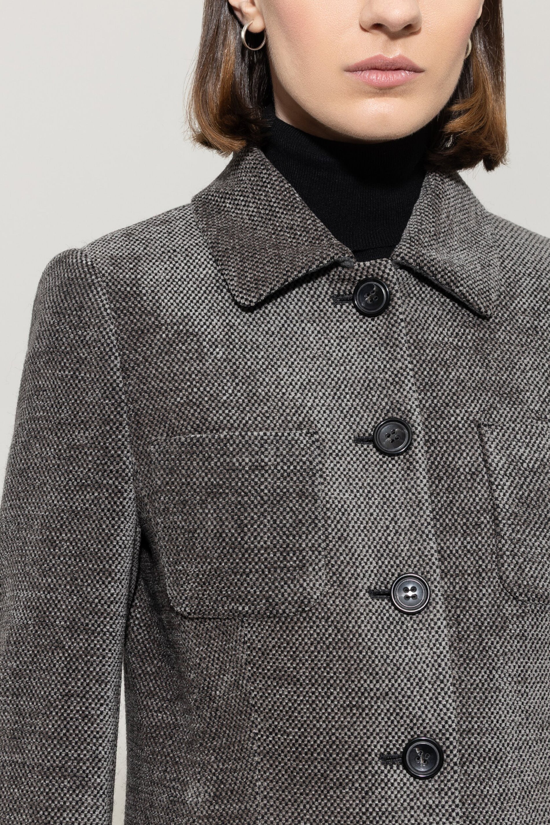 Langer Blazer in Tweed-Optik