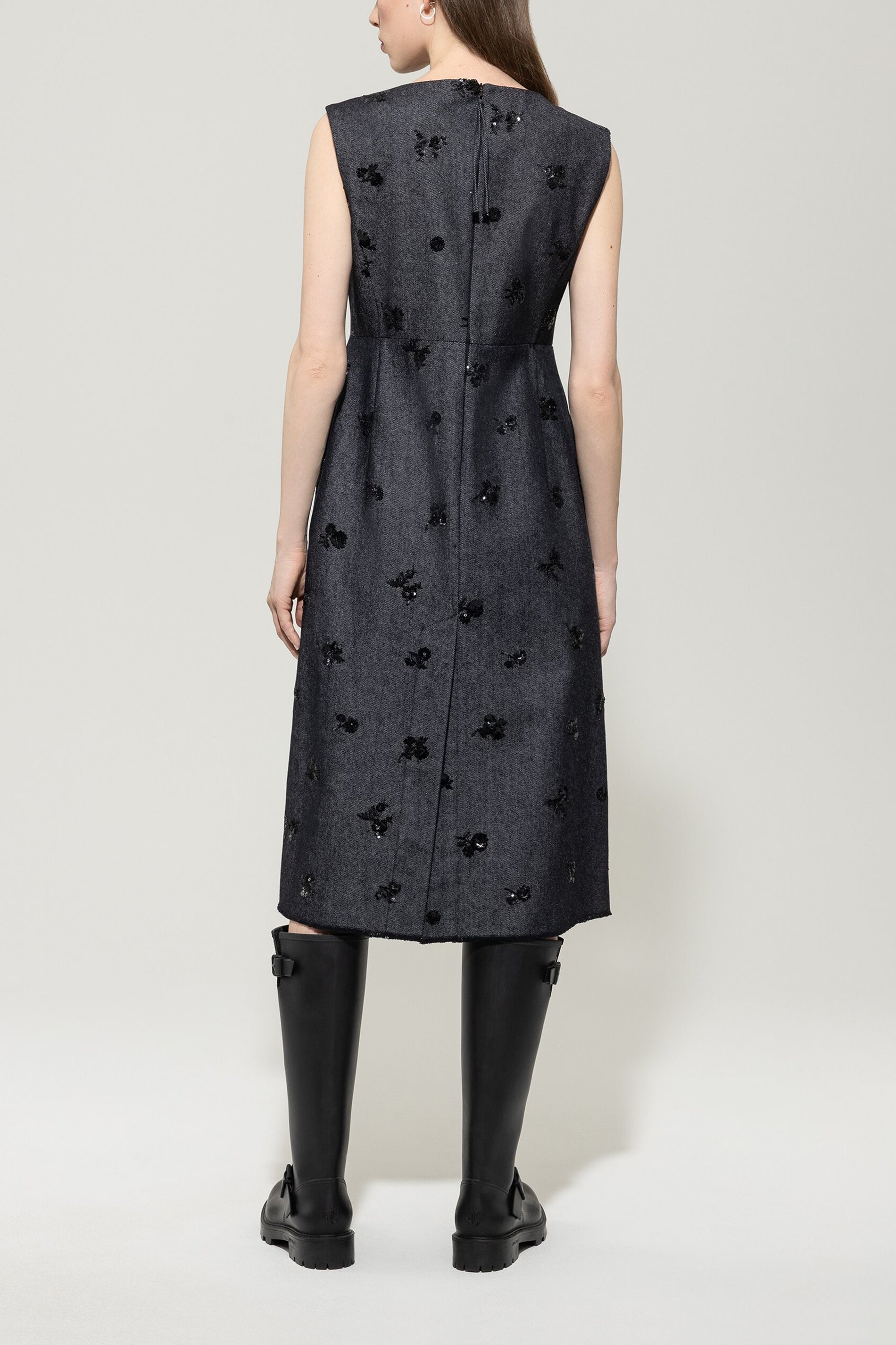 Pailletten-Denim-Kleid