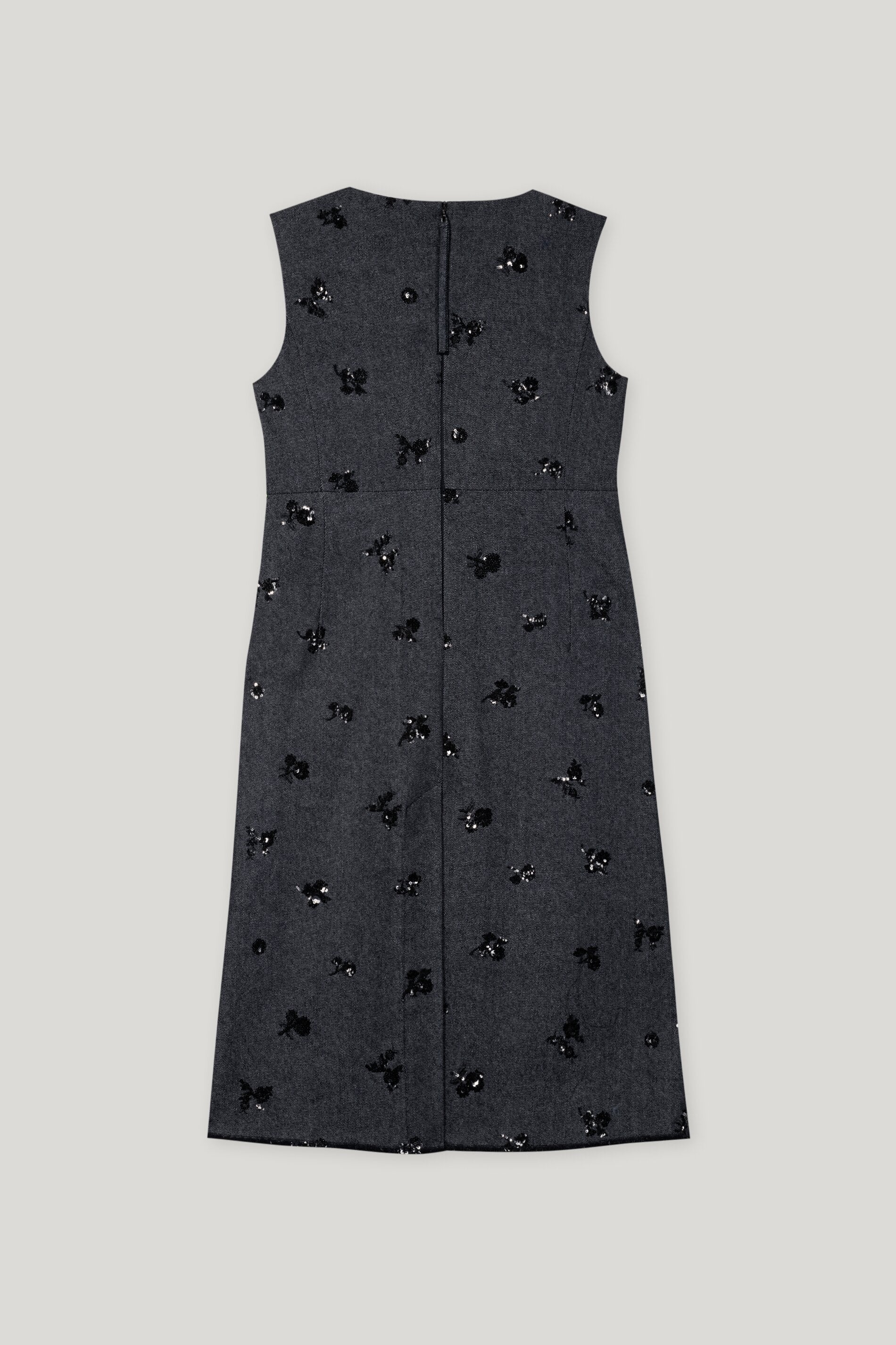 Pailletten-Denim-Kleid