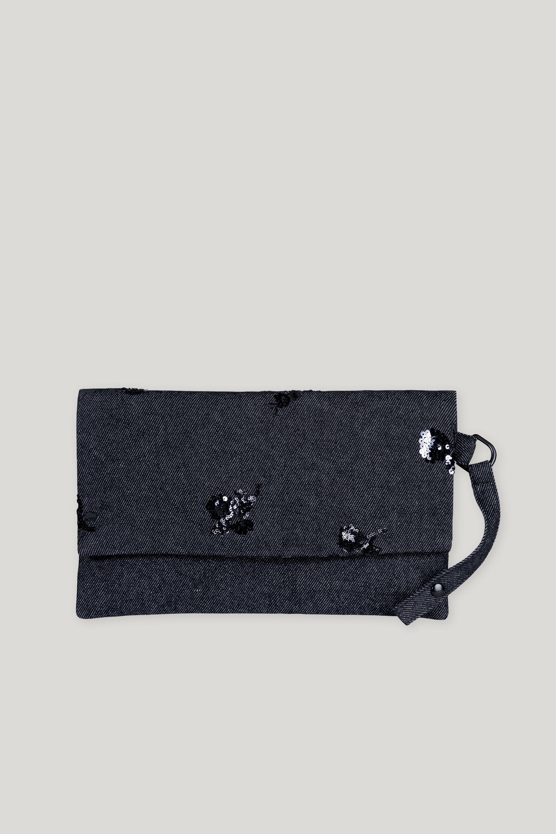 Pailletten-Denim-Clutch