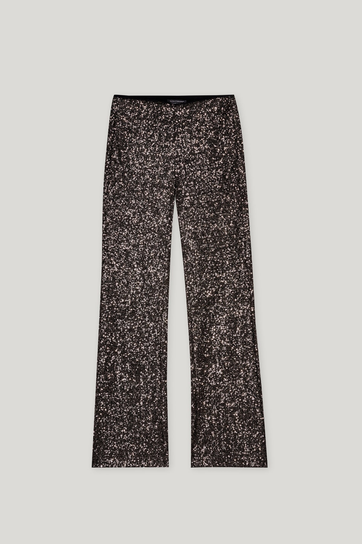 Flared-Pants mit Pailletten