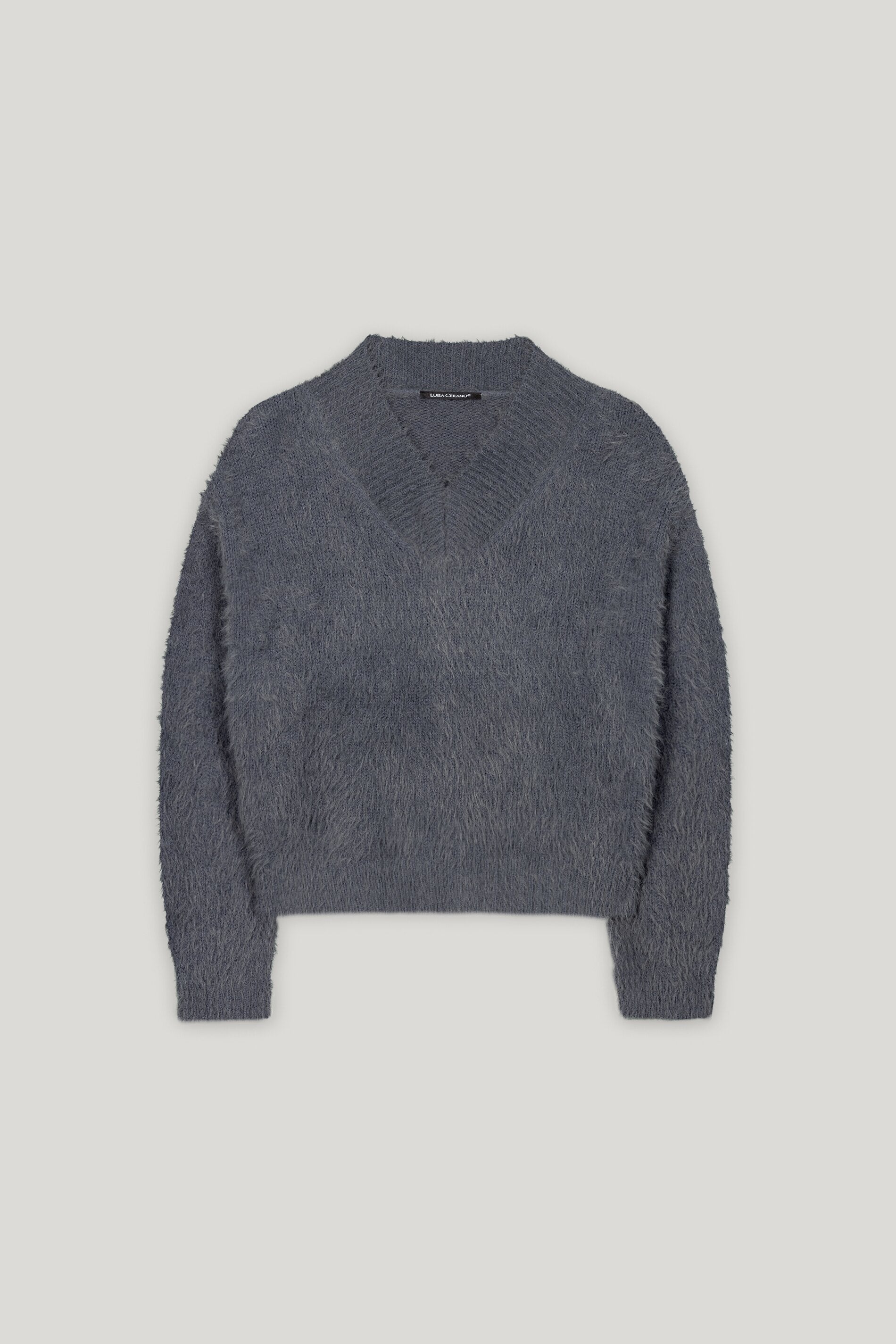 V-Pullover aus Woll-Mix